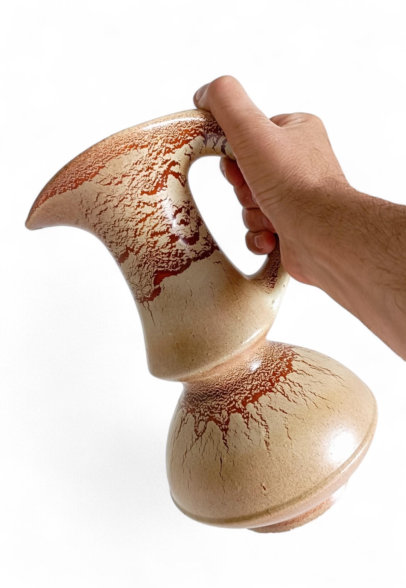 Vaso a brocca in ceramica di metà secolo firmato Bertoncello by Roberto Rigon, Italia, anni '60 in vendita 2