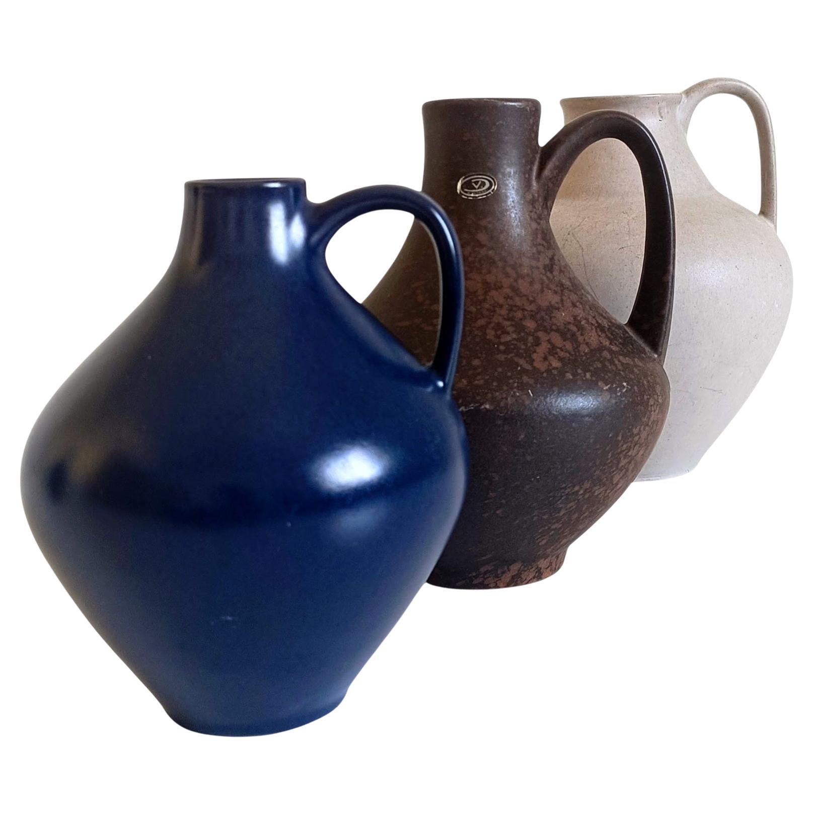 Juego de jarrones minimalistas de mediados de siglo de West German Pottery firmados por Van Daalen