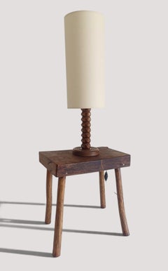 Rustic European Solid Wood Accent Side Table or Stool