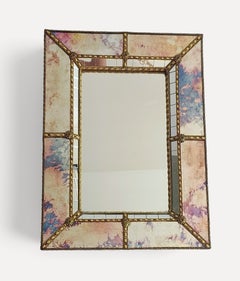 Specchio da parete in stile veneziano moderno, realizzato a mano in Spagna, fine anni ’80