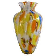 Grand vase vintage en verre de Murano, Italie, vers les années 1960, verre d'art coloré