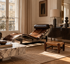 Rustic French Low Footstool in Turned Wood and Rush, Early 20th Century
