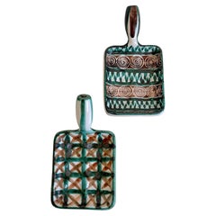 Pair of Robert Picault Ceramic Handled Trays, Vallauris, France, circa 1950s