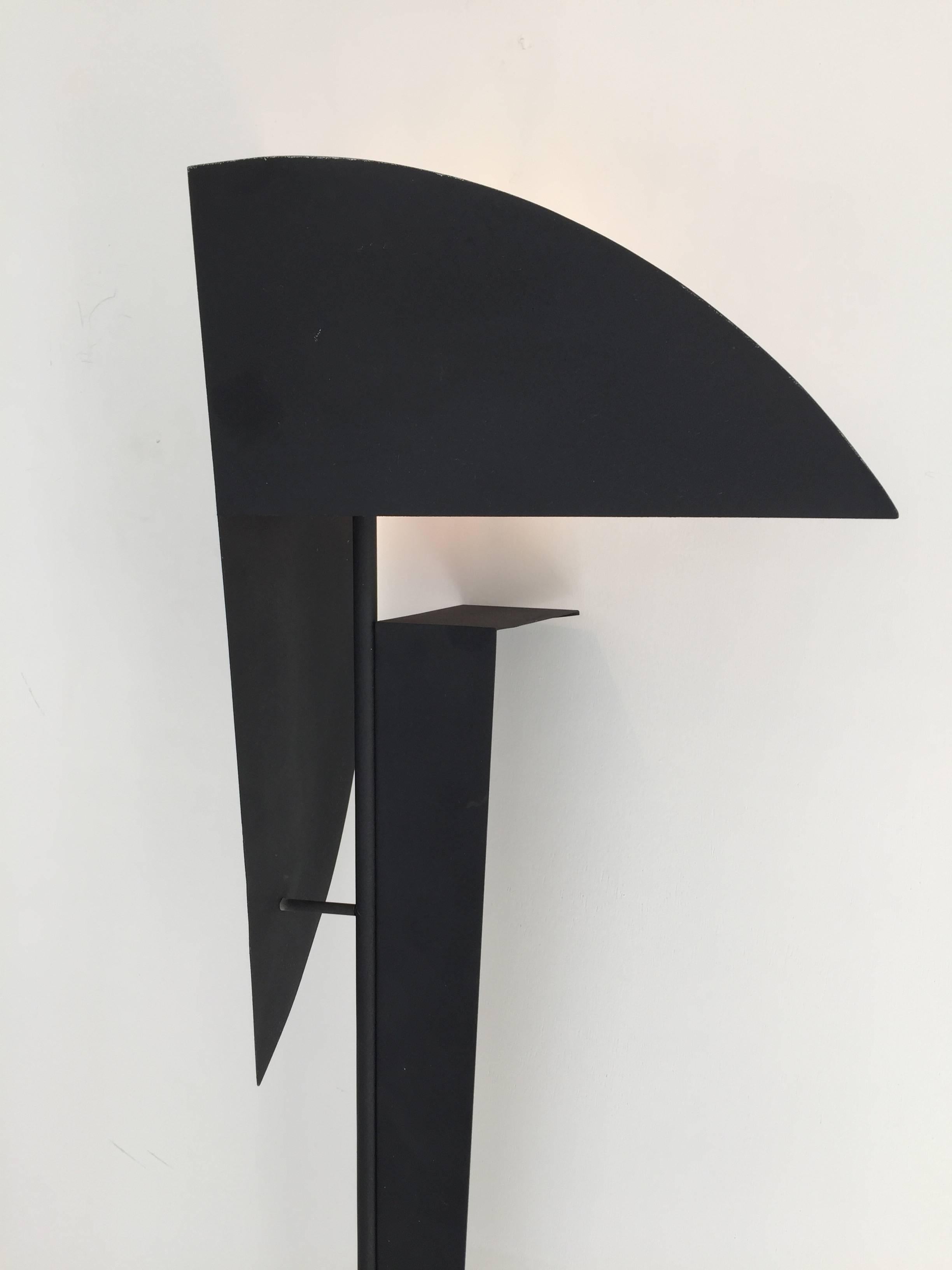 Lacquered 1970s Metal Floor / Wall Lamp Sculpture