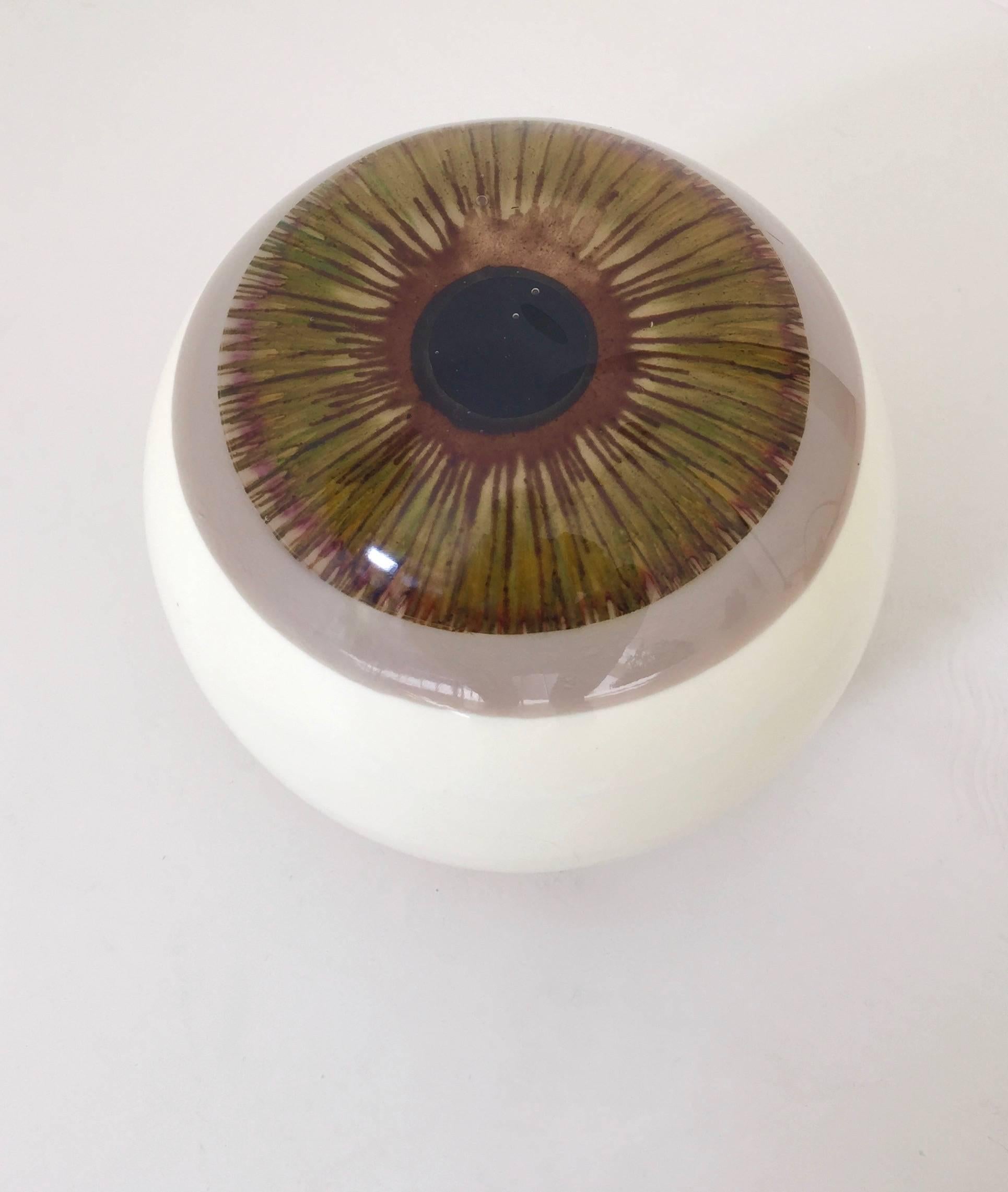 Modern 1971 Pierre Godelski Resin Rare Eye Sculpture