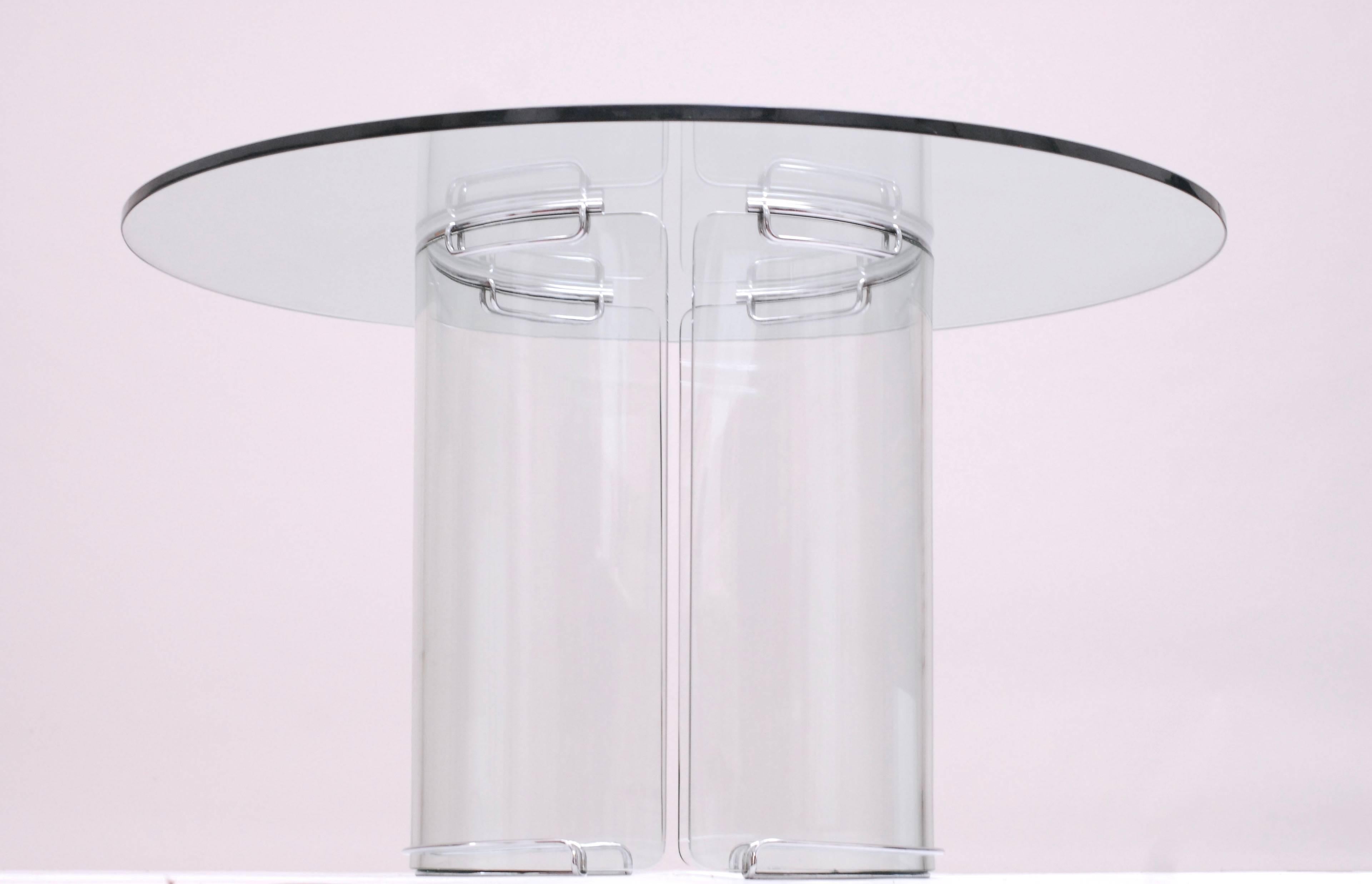 1978 Italian Glass Dining Table For Sale 1