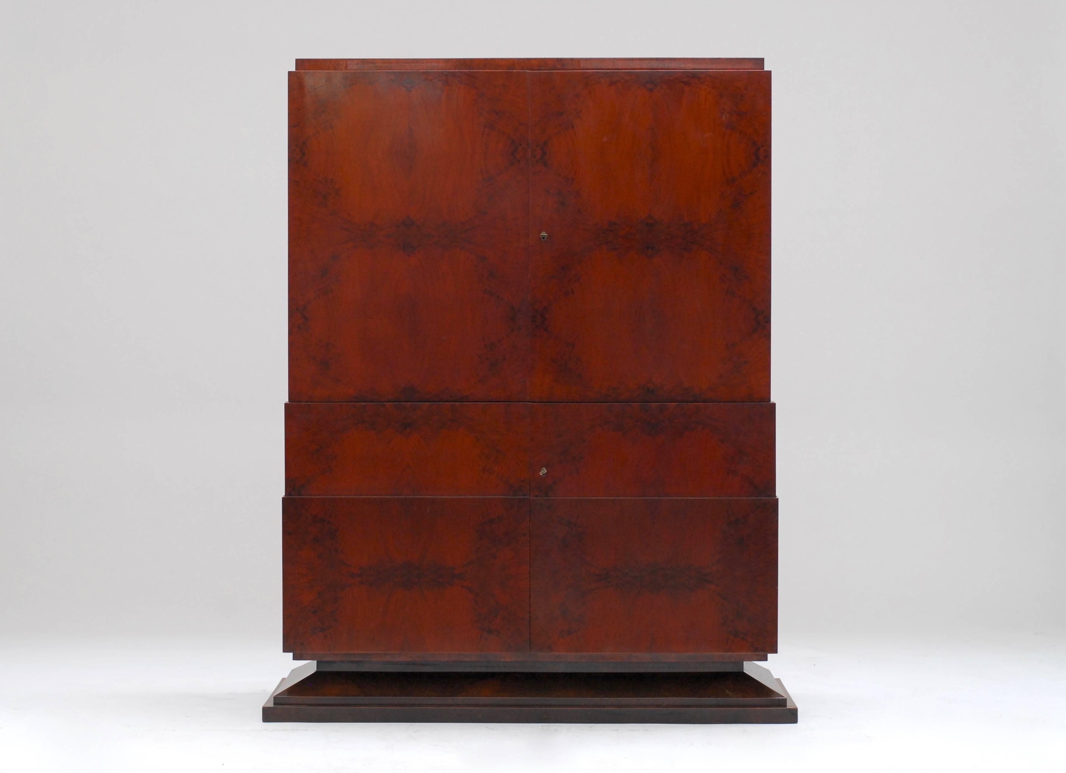 Veneer Early Art Deco Modernist Cabinet For Sale