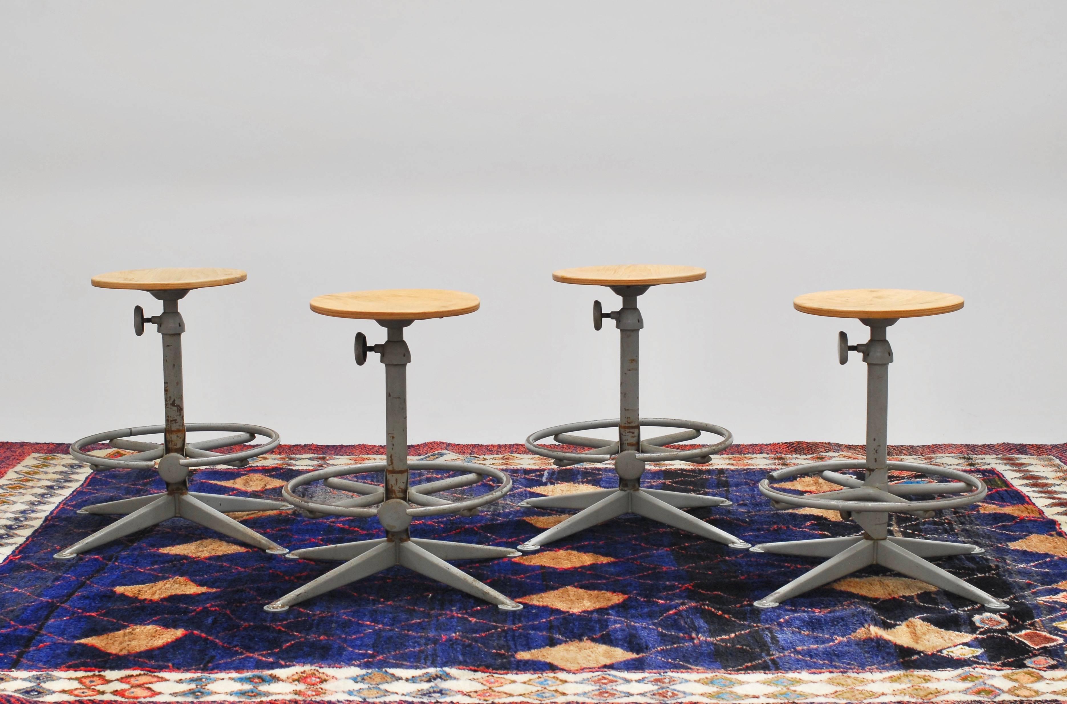 Mid-20th Century Industrial Atelier Chairs, Friso Kramer for Ahrend de Cirkel, 1963, Set of Four For Sale
