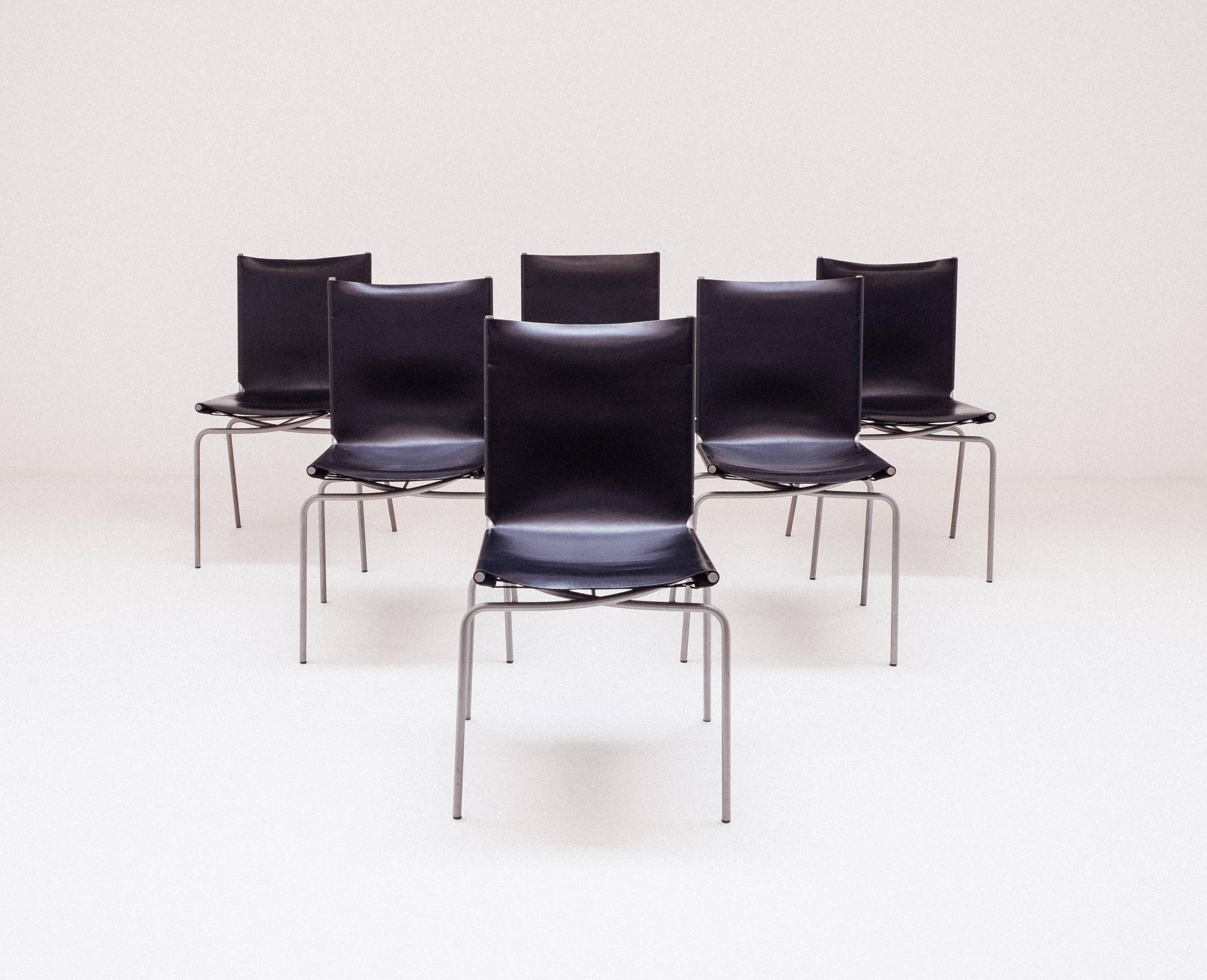 1998 Fabiaan Van Severen Crossed Legs Chairs In Excellent Condition For Sale In Antwerp, BE