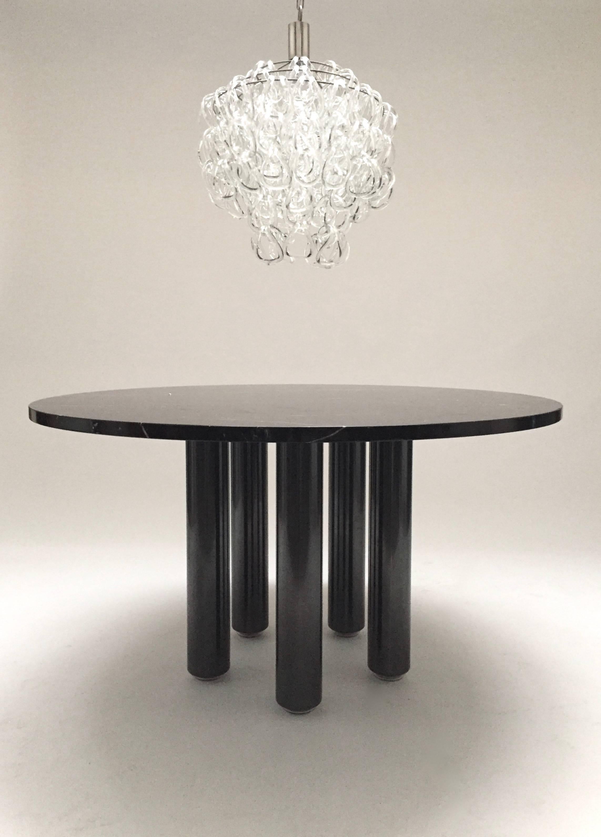 Modern 1979 Marco Zanuso Black Marble Dining Table for Zanotta