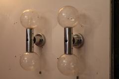 Pair of Glass Globe Wall Sconces by Kalmar, 1960s