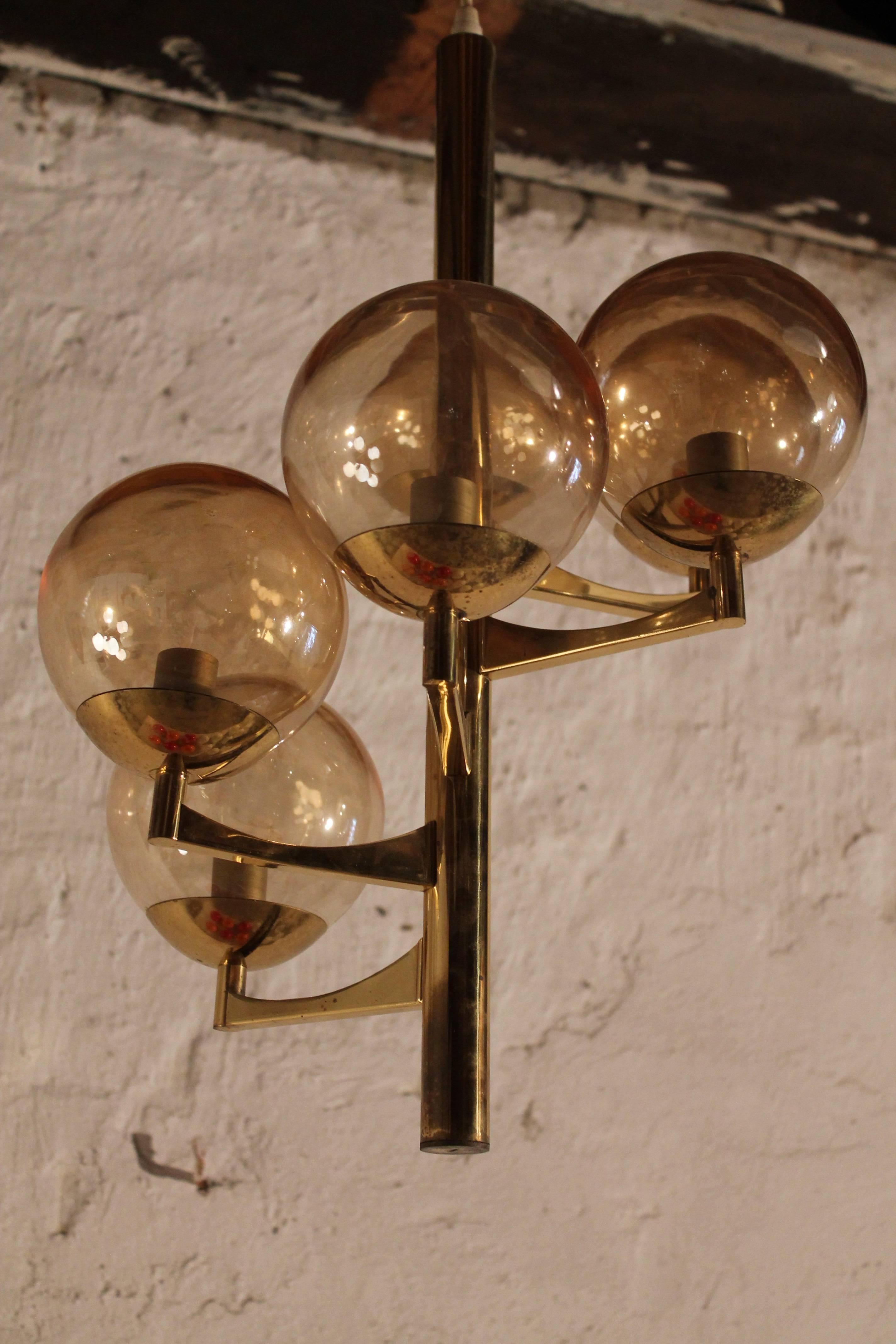 Mid-20th Century Glass Ball Chandelier by Hans-Agne Jacobsen, 1960s For Sale