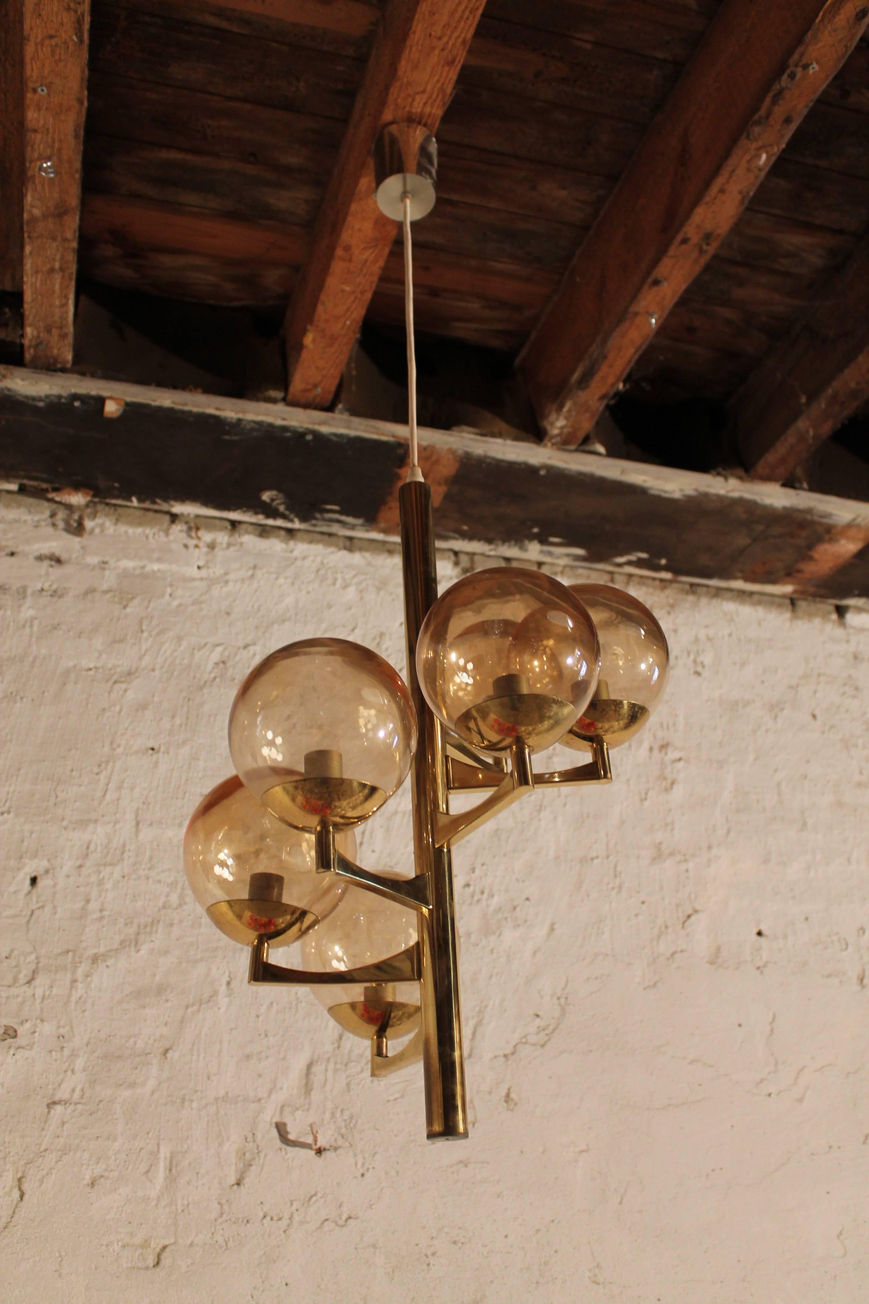 Glass Ball Chandelier by Hans-Agne Jacobsen, 1960s For Sale 1