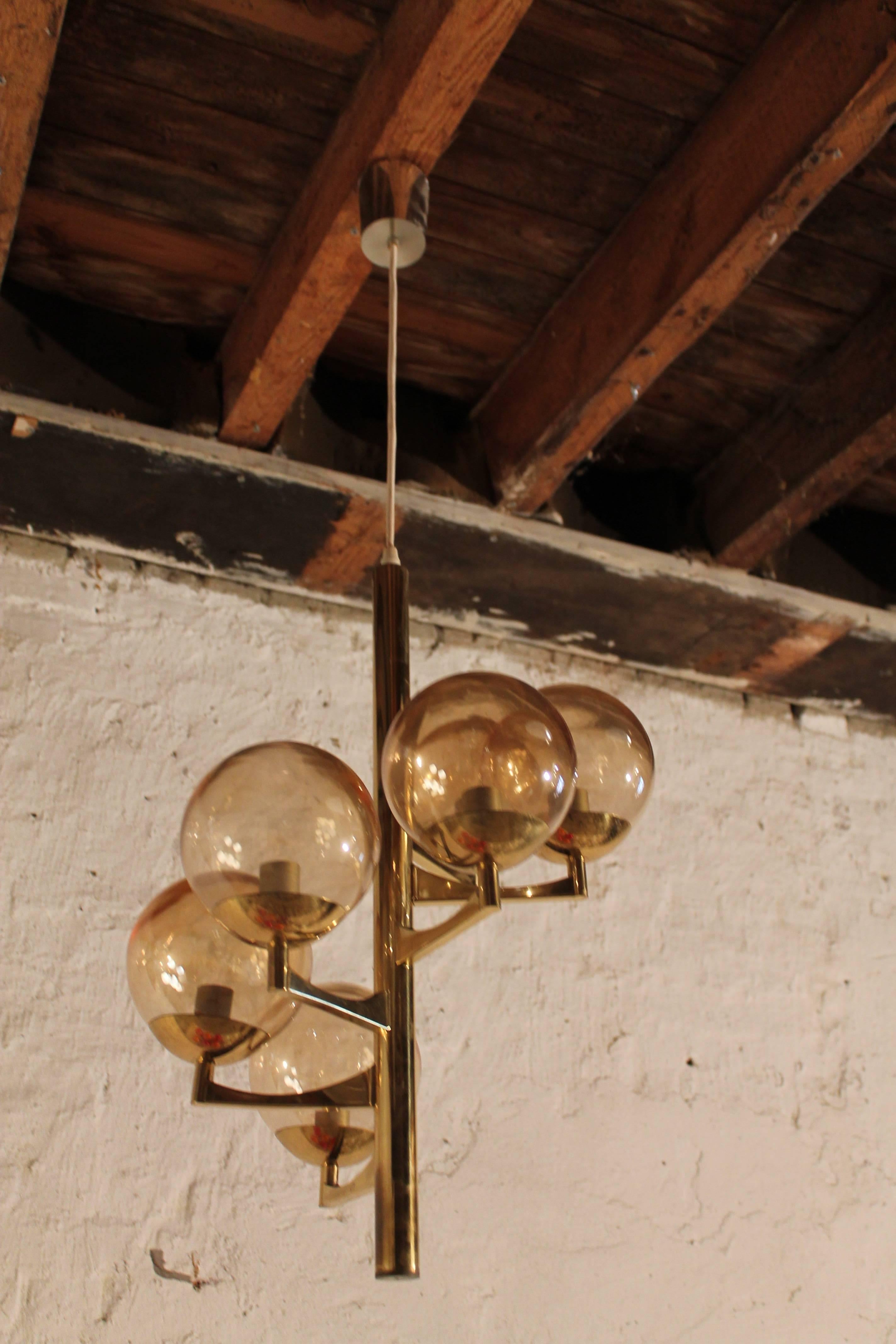 Glass Ball Chandelier by Hans-Agne Jacobsen, 1960s For Sale 2
