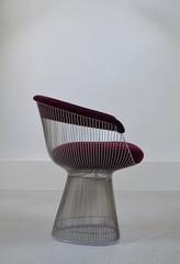 Warren Platner Wire Chair aus burgunderfarbenem Samt für Knoll