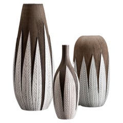 Vases « Paprika » (3) d'Anna-Lisa Thomson - Upsala Ekeby, Suède
