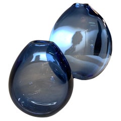 LISTING FOR ASIFA - Set of 2 Sapphire Blue Drop Vases - Per Lütken, Holmegaard