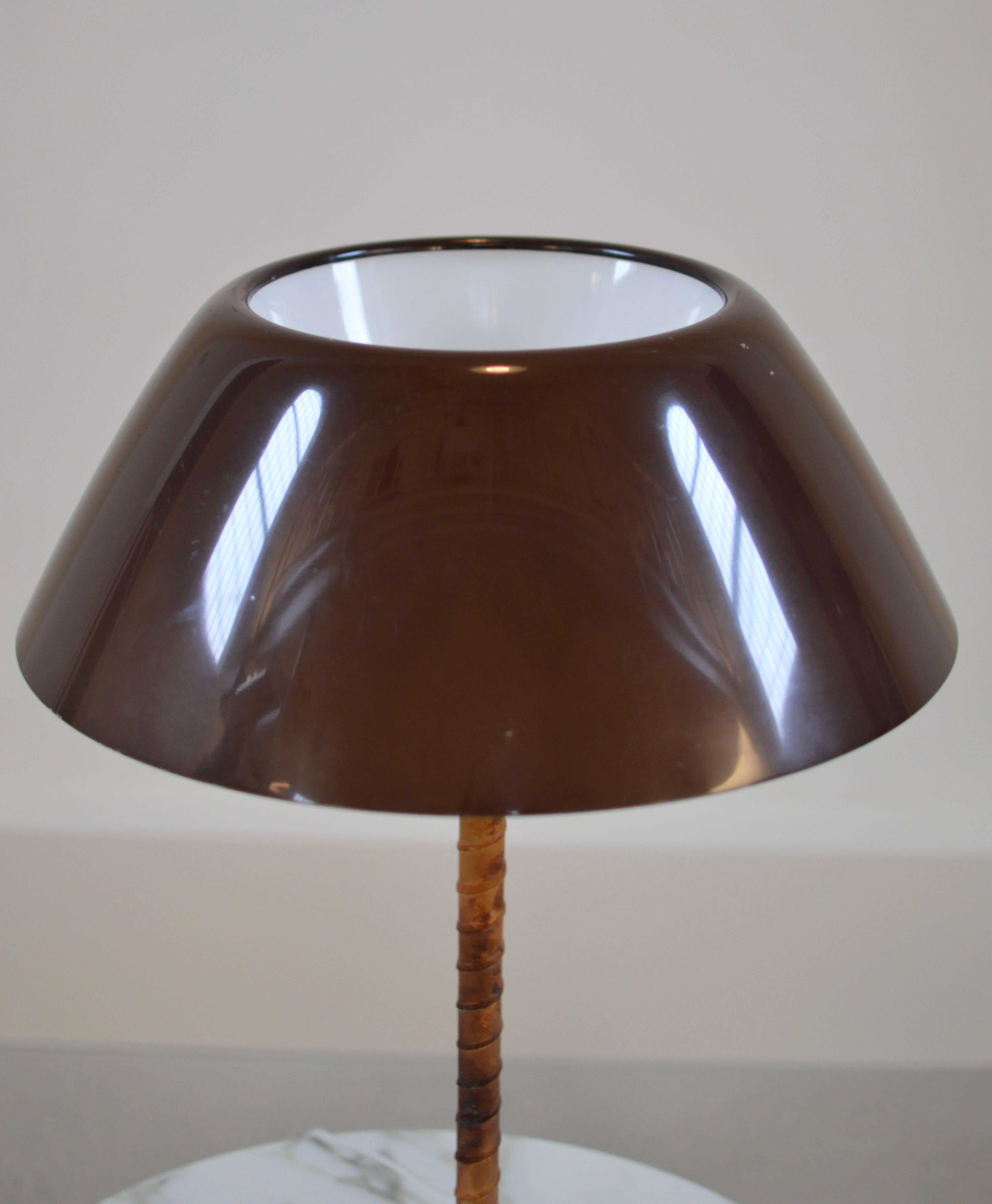 Lisa Johansson-Pape Brass and Leather Table Lamp by Orno In Good Condition In Utrecht, NL