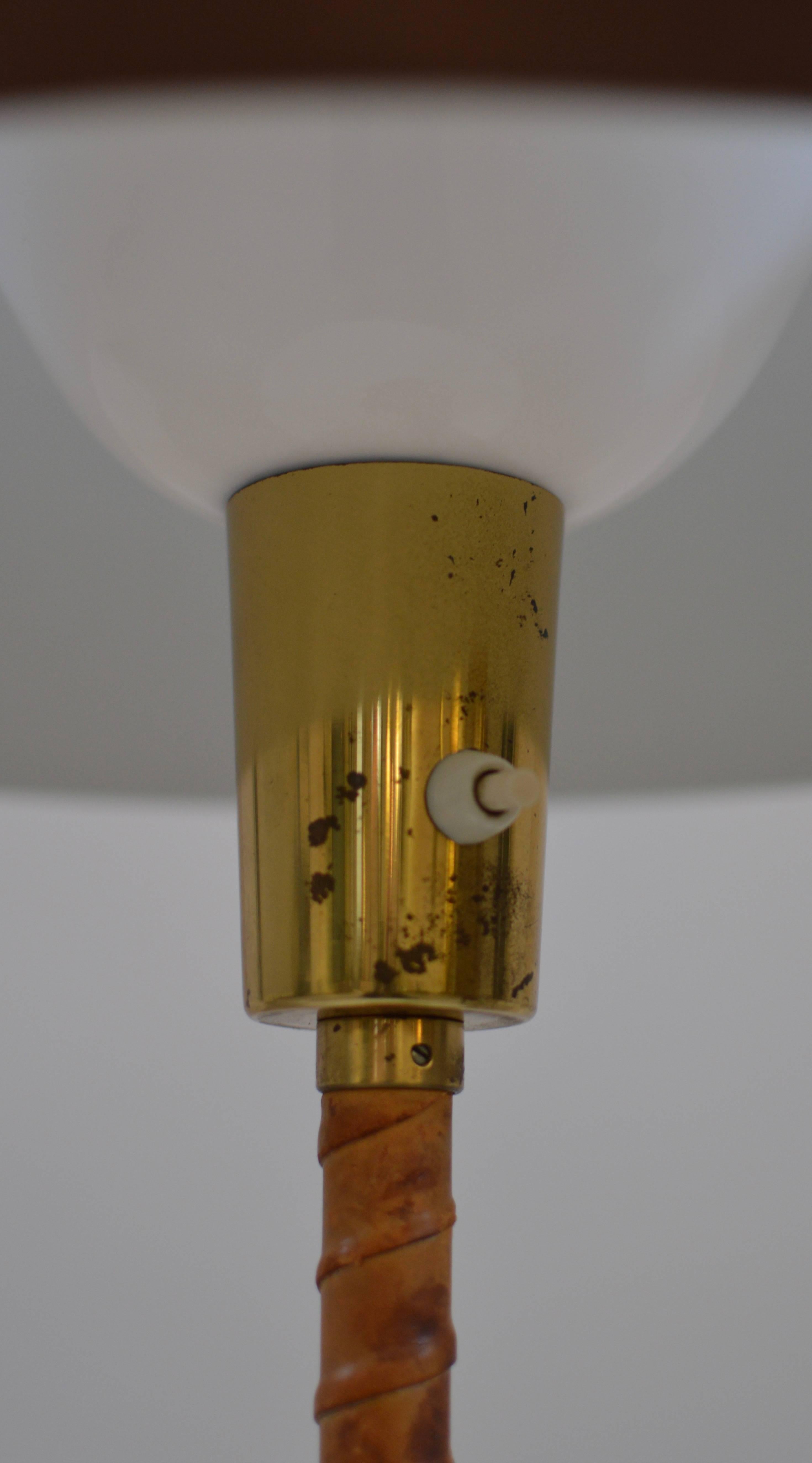 Acrylic Lisa Johansson-Pape Brass and Leather Table Lamp by Orno