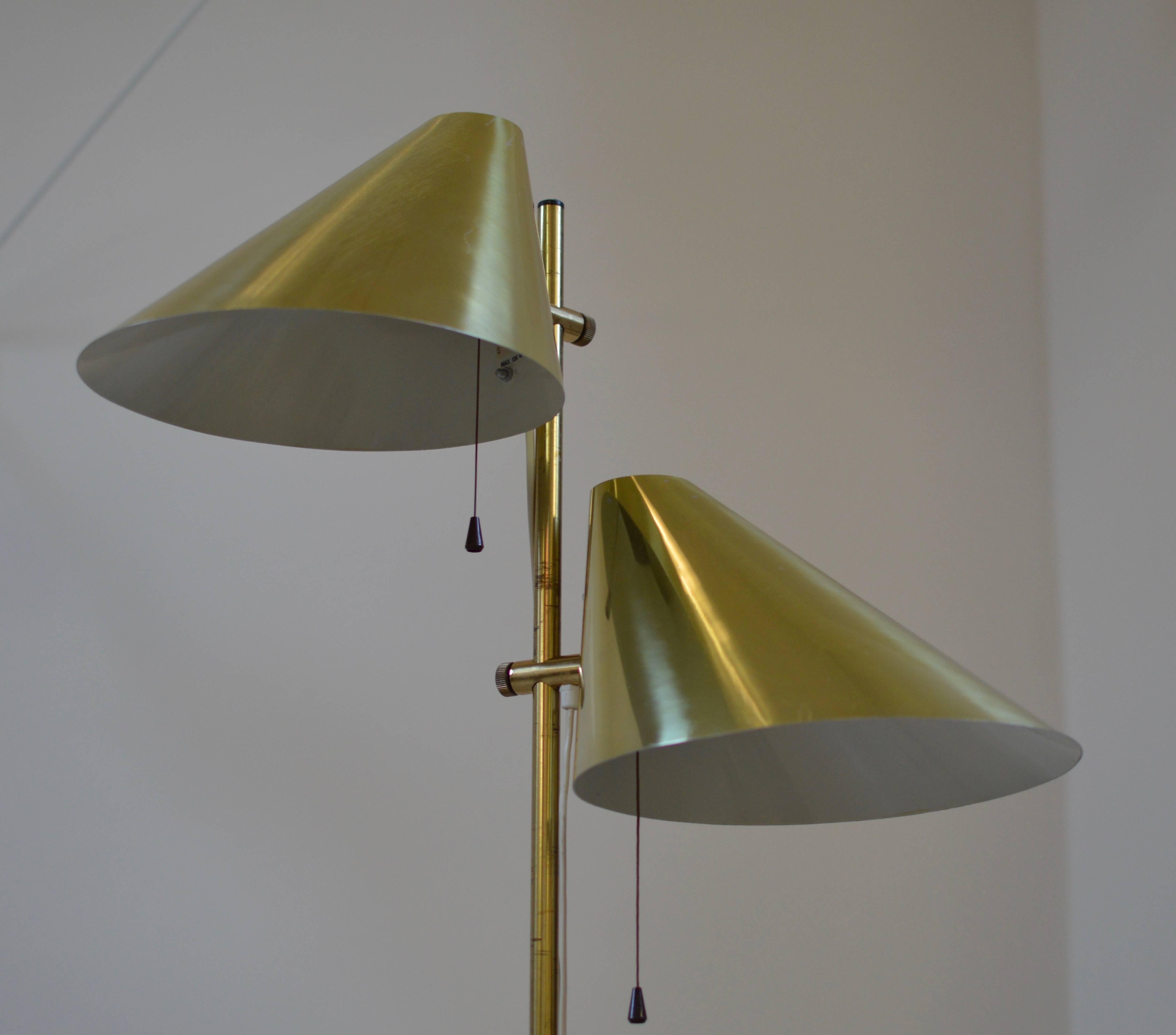 Scandinavian Modern Hans-Agne Jakobsson Double Shade Floor Lamp