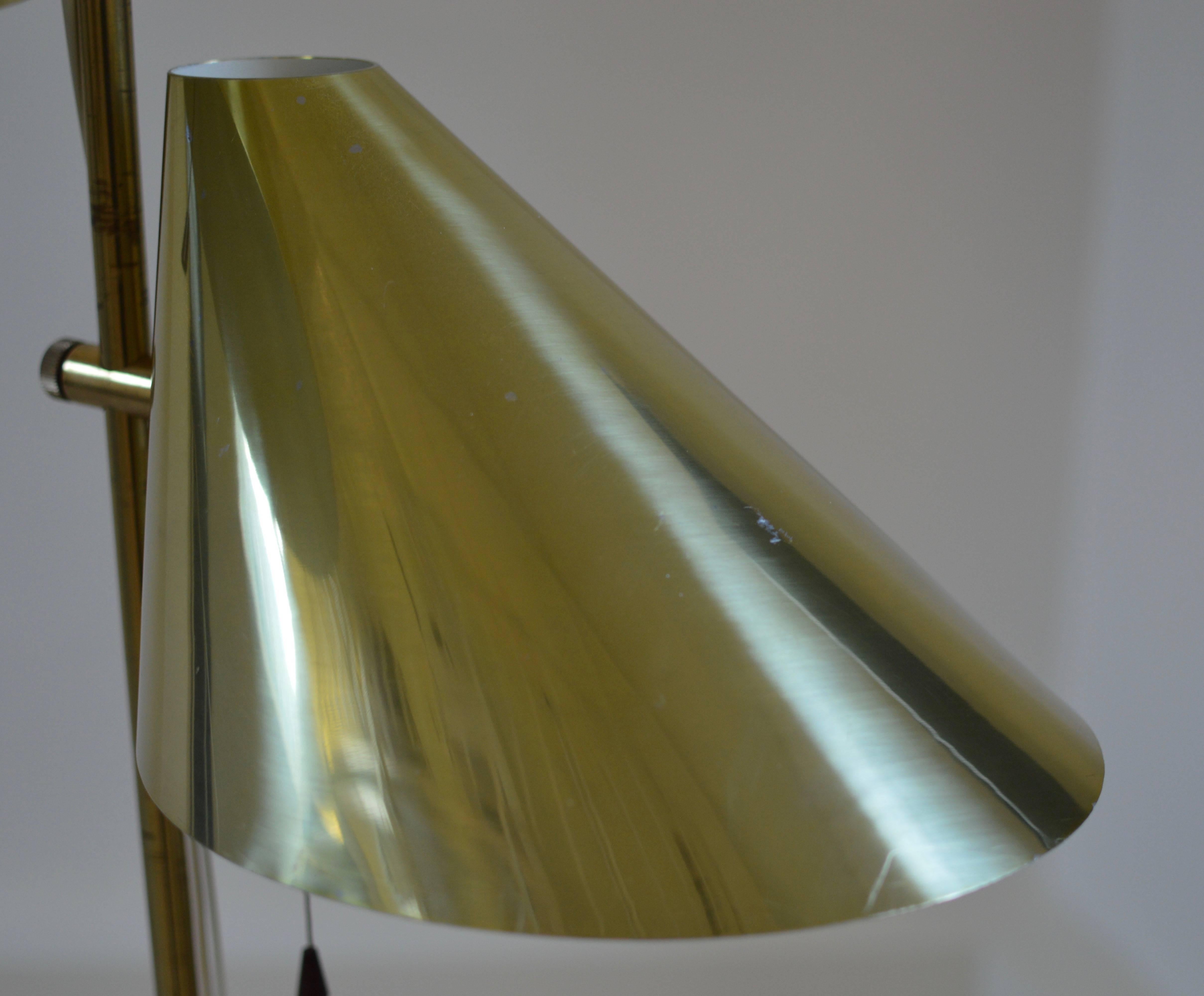 Brass Hans-Agne Jakobsson Double Shade Floor Lamp