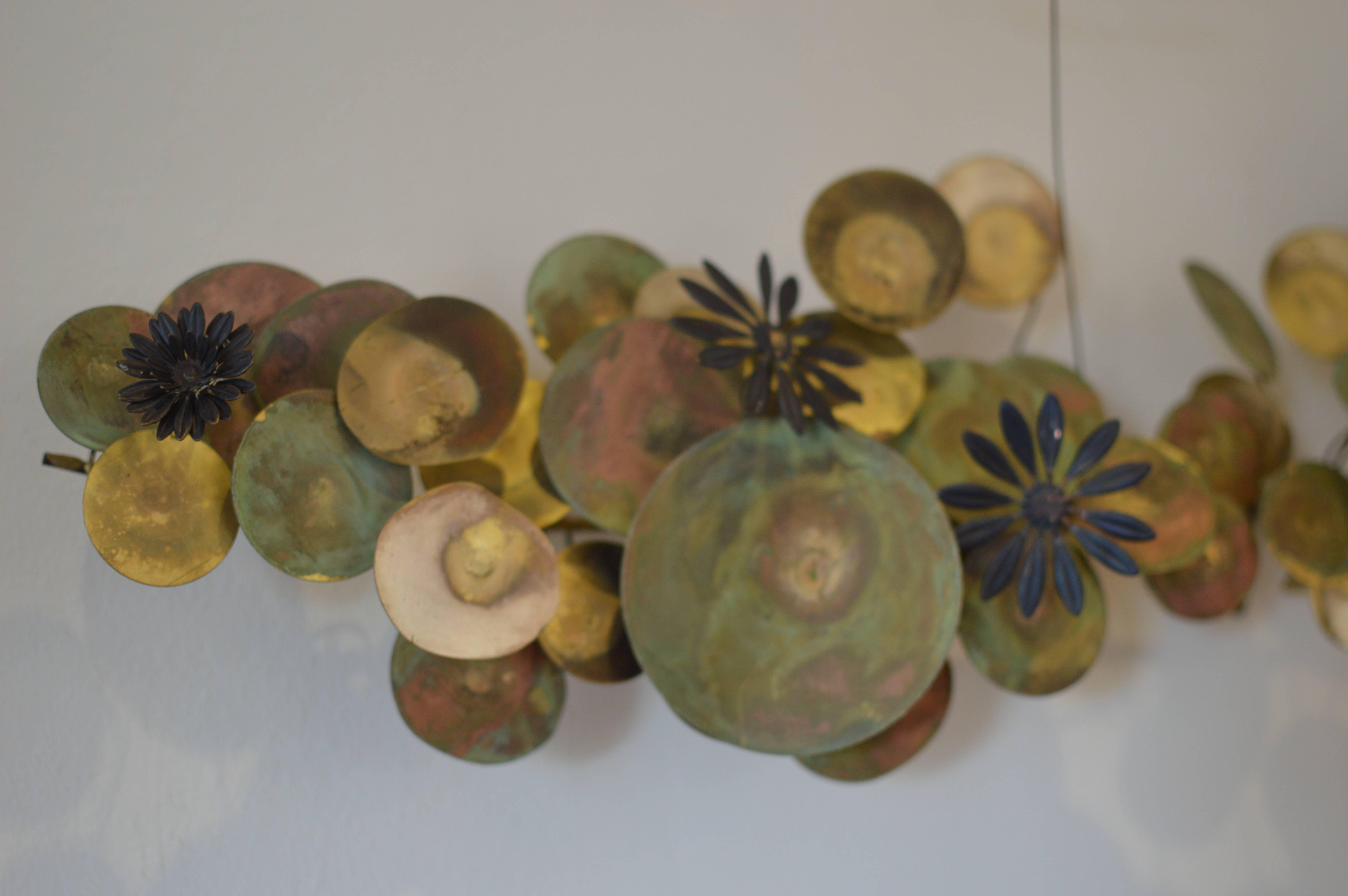 Other Brass and Copper Floral Curtis Jere 1968 Wall Sculpture