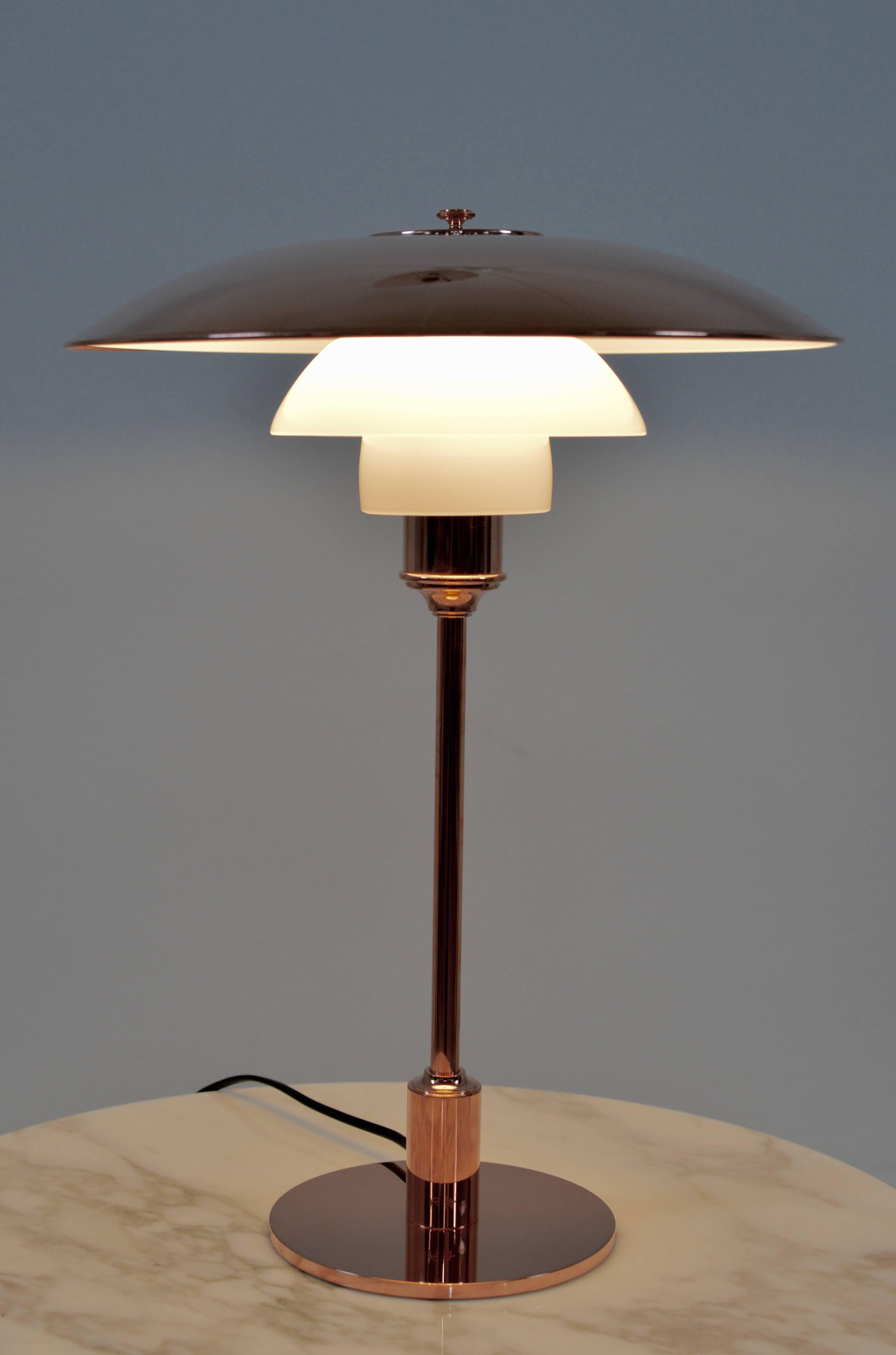 Danish Limited Edition PH 3½-2½ Copper and Glass Table Lamp