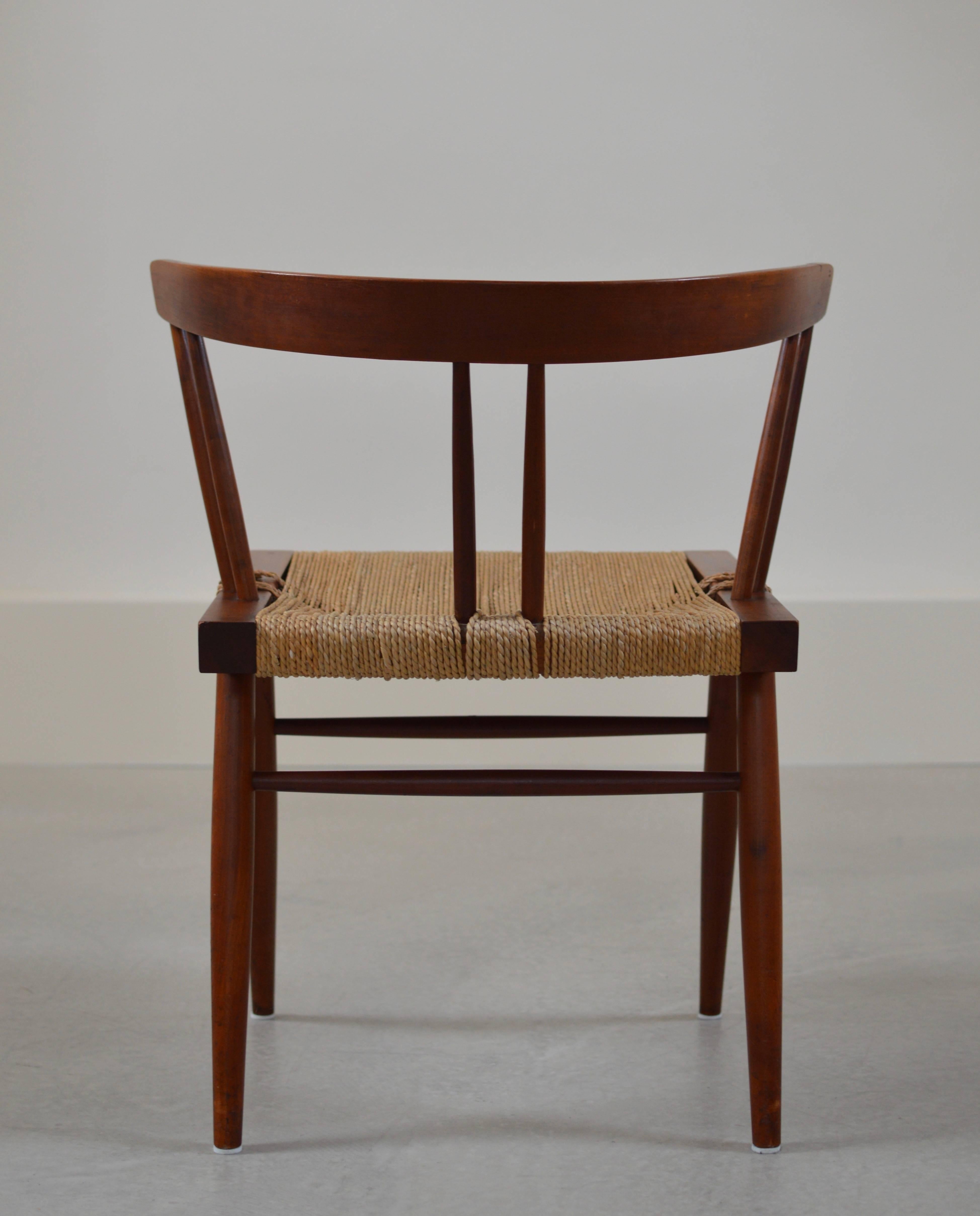 Mid-Century Modern Grass Seat Chair by George Nakashima