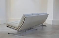 White Leather Loose Cushion Sofa by Poul Nørreklit