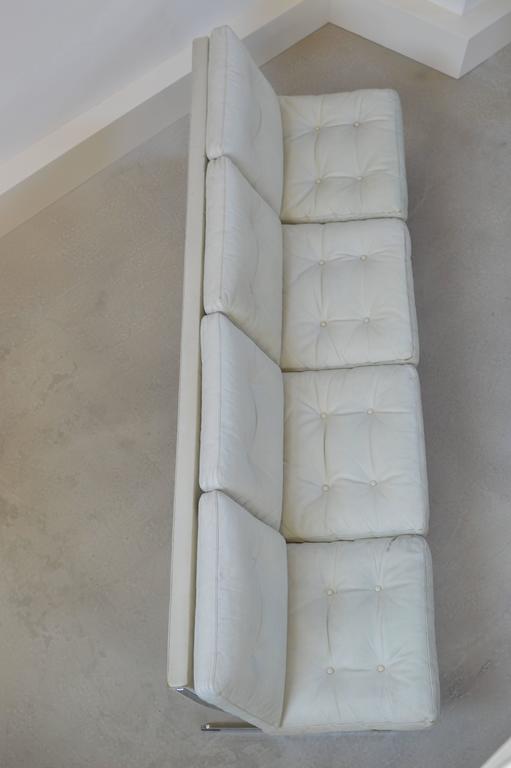 White Leather Loose Cushion Sofa by Poul Nørreklit at 1stDibs