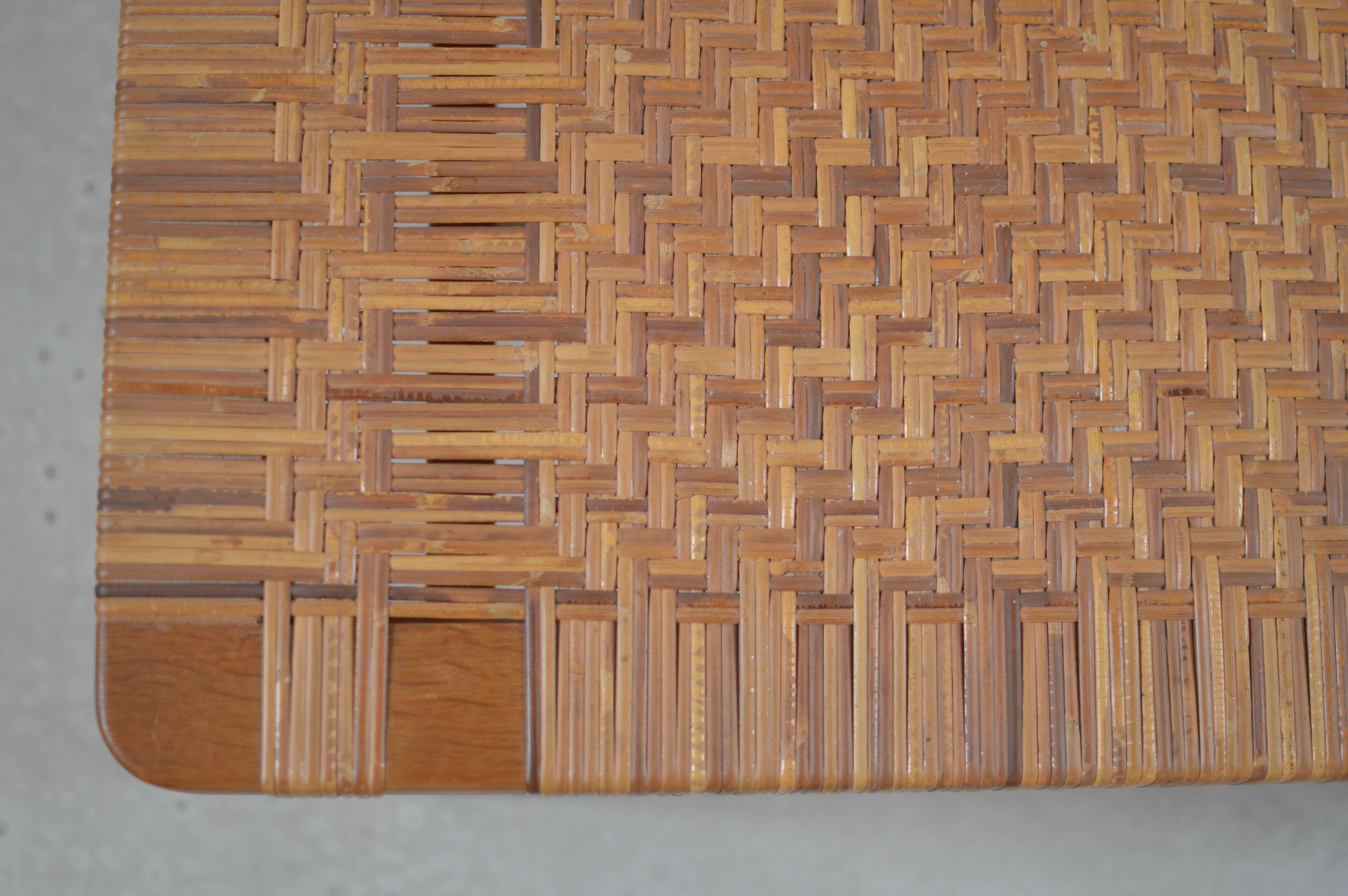 Mid-20th Century Børge Mogensen Oak and Woven Cane Bench