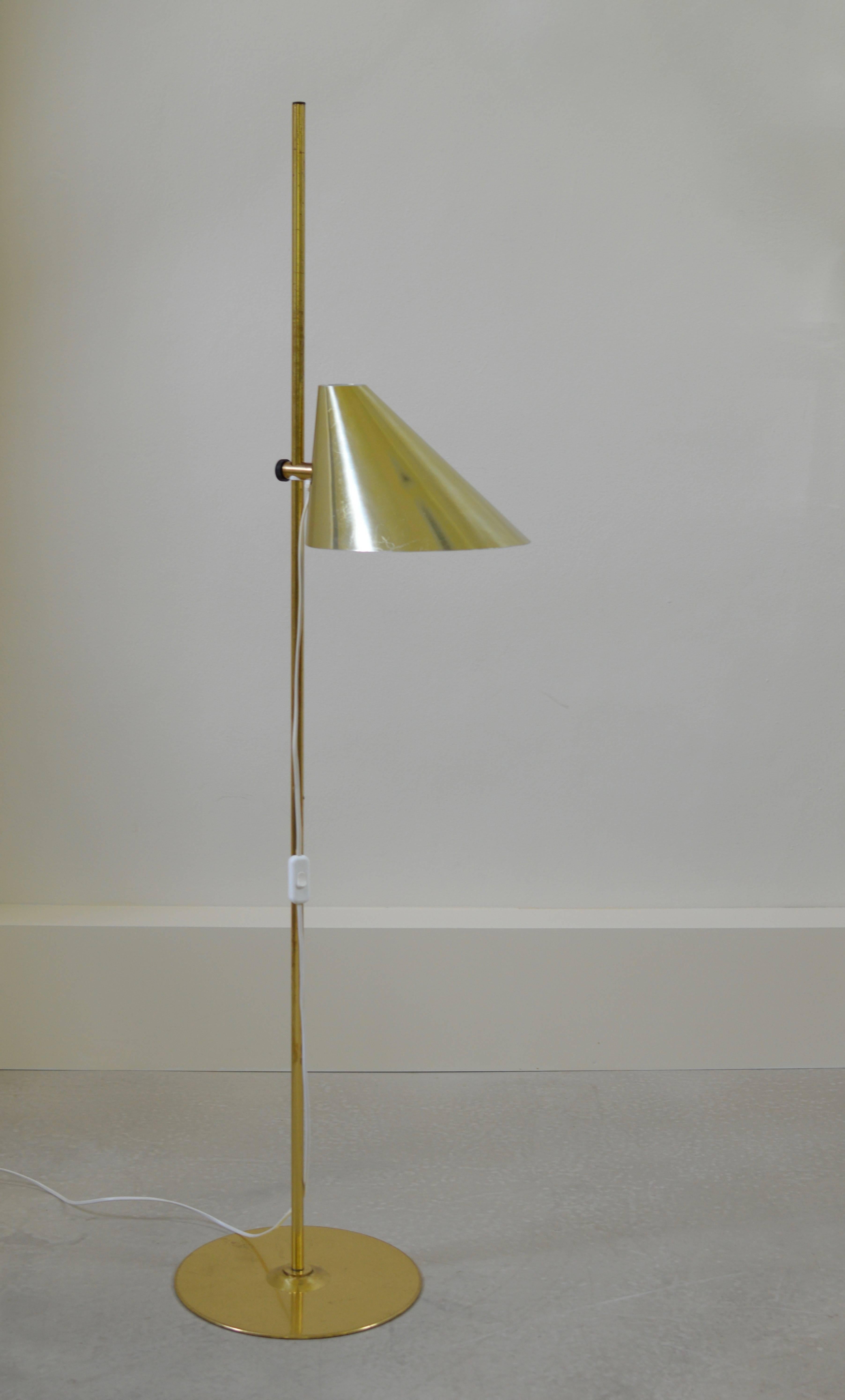 Scandinavian Modern Brass Asymmetrical Hans Agne Jakobsson Floor Lamp