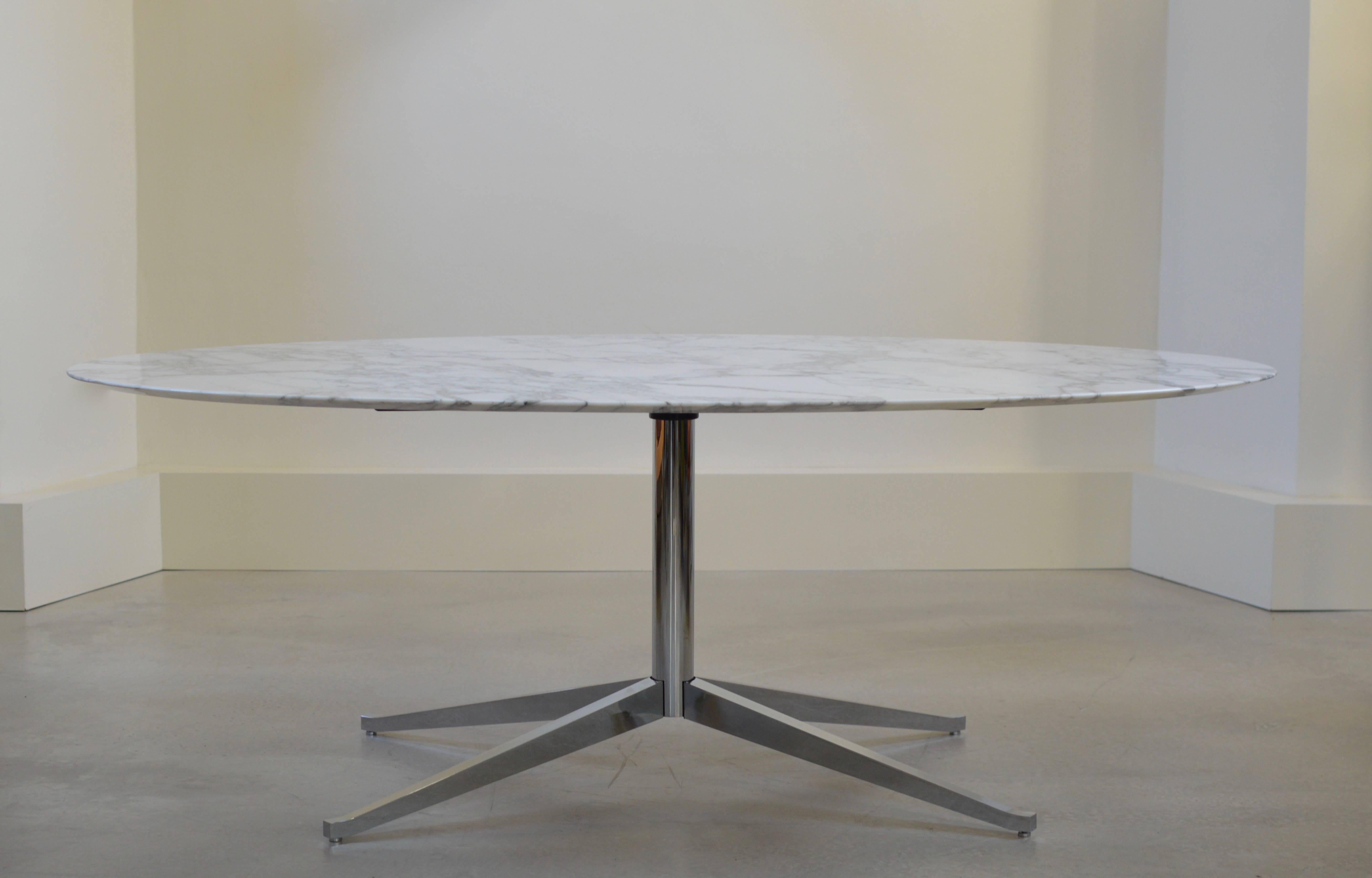 Mid-Century Modern Marble Florence Knoll Oval Table