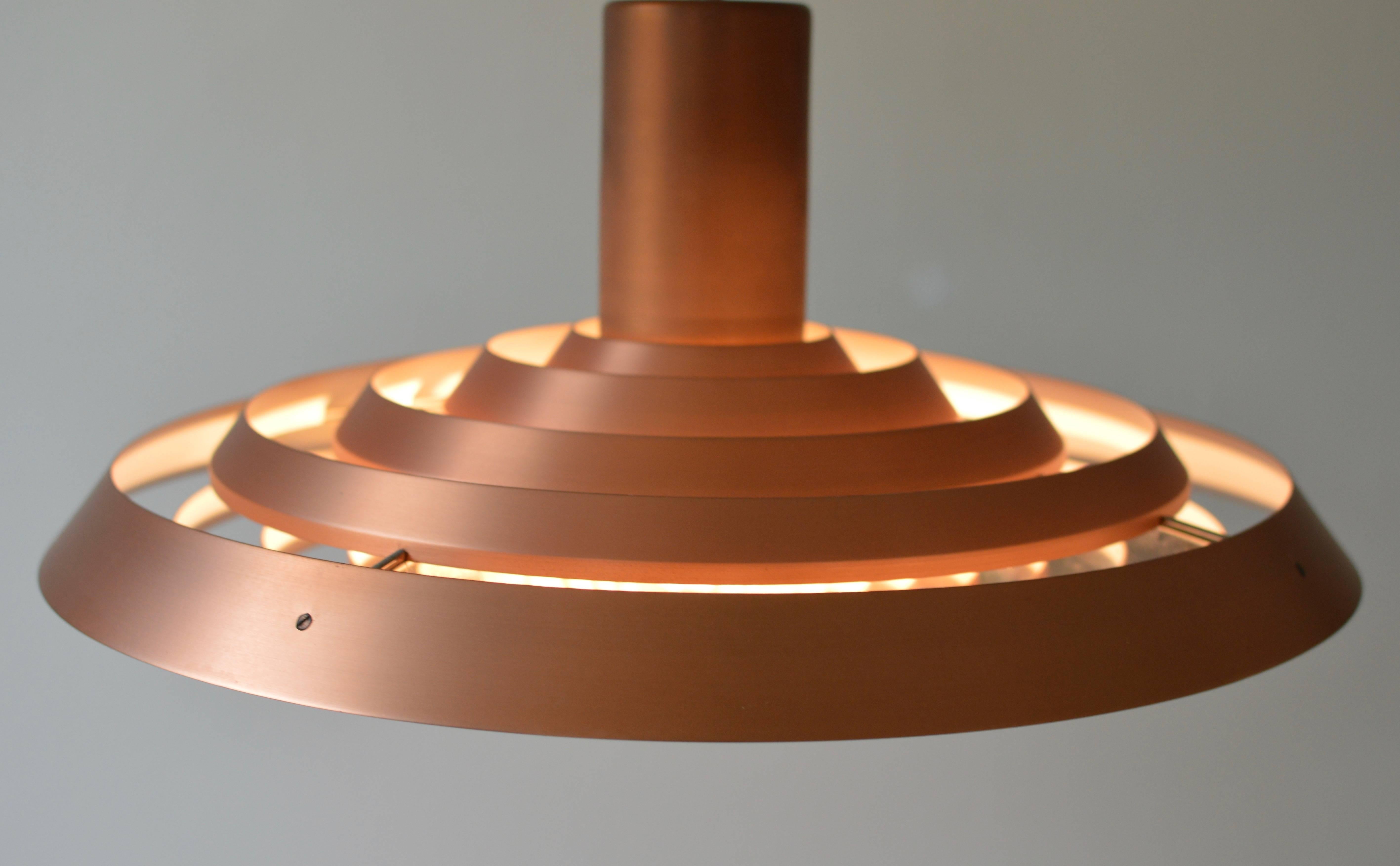 Copper Poul Henningsen, Louis Poulsen 1958 Langelinie Plate Lamp In Excellent Condition In Utrecht, NL