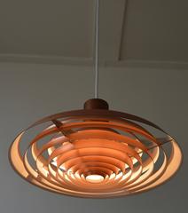 Copper Poul Henningsen, Louis Poulsen 1958 Langelinie Plate Lamp