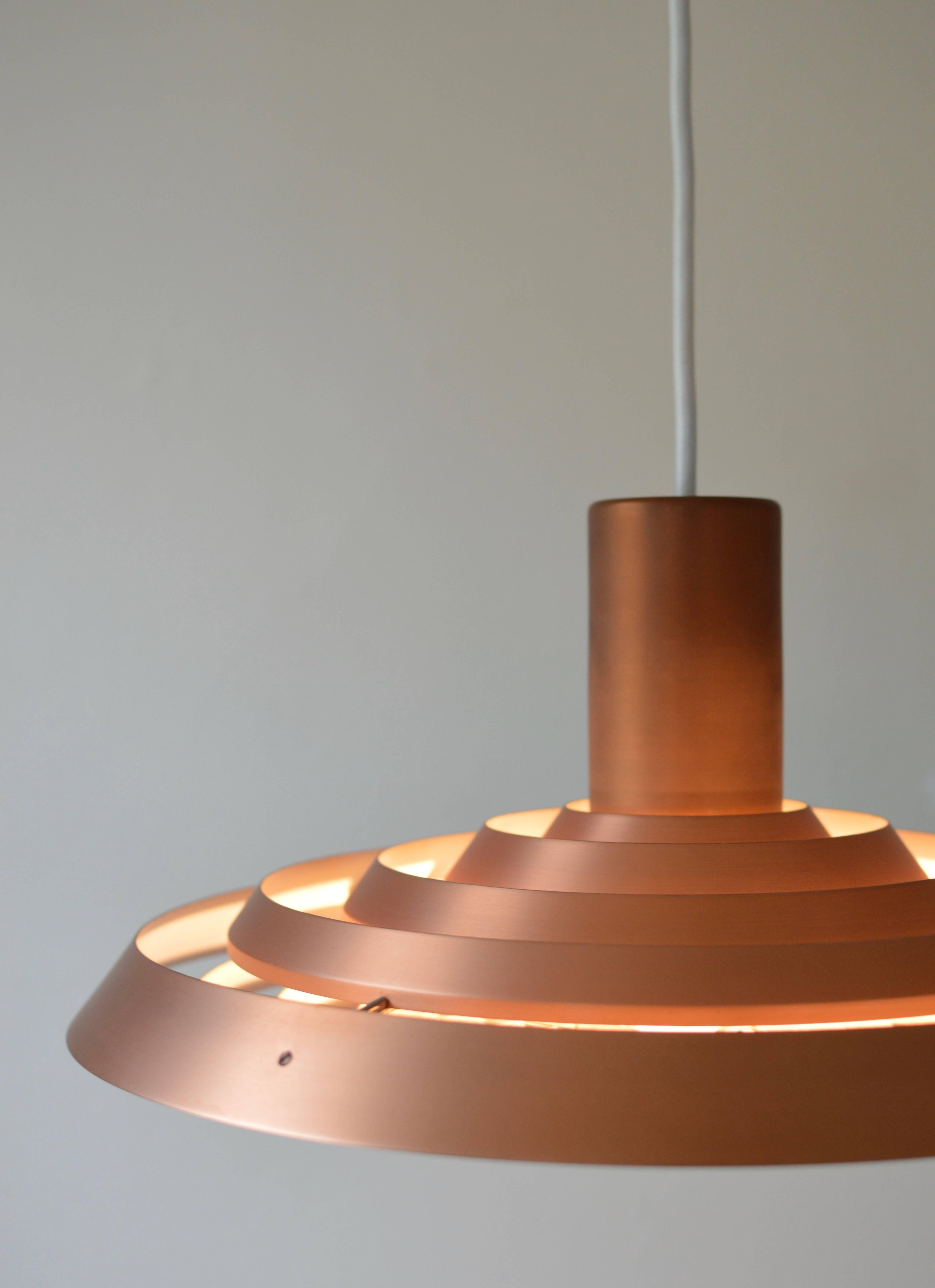 Copper Poul Henningsen, Louis Poulsen 1958 Langelinie Plate Lamp 2