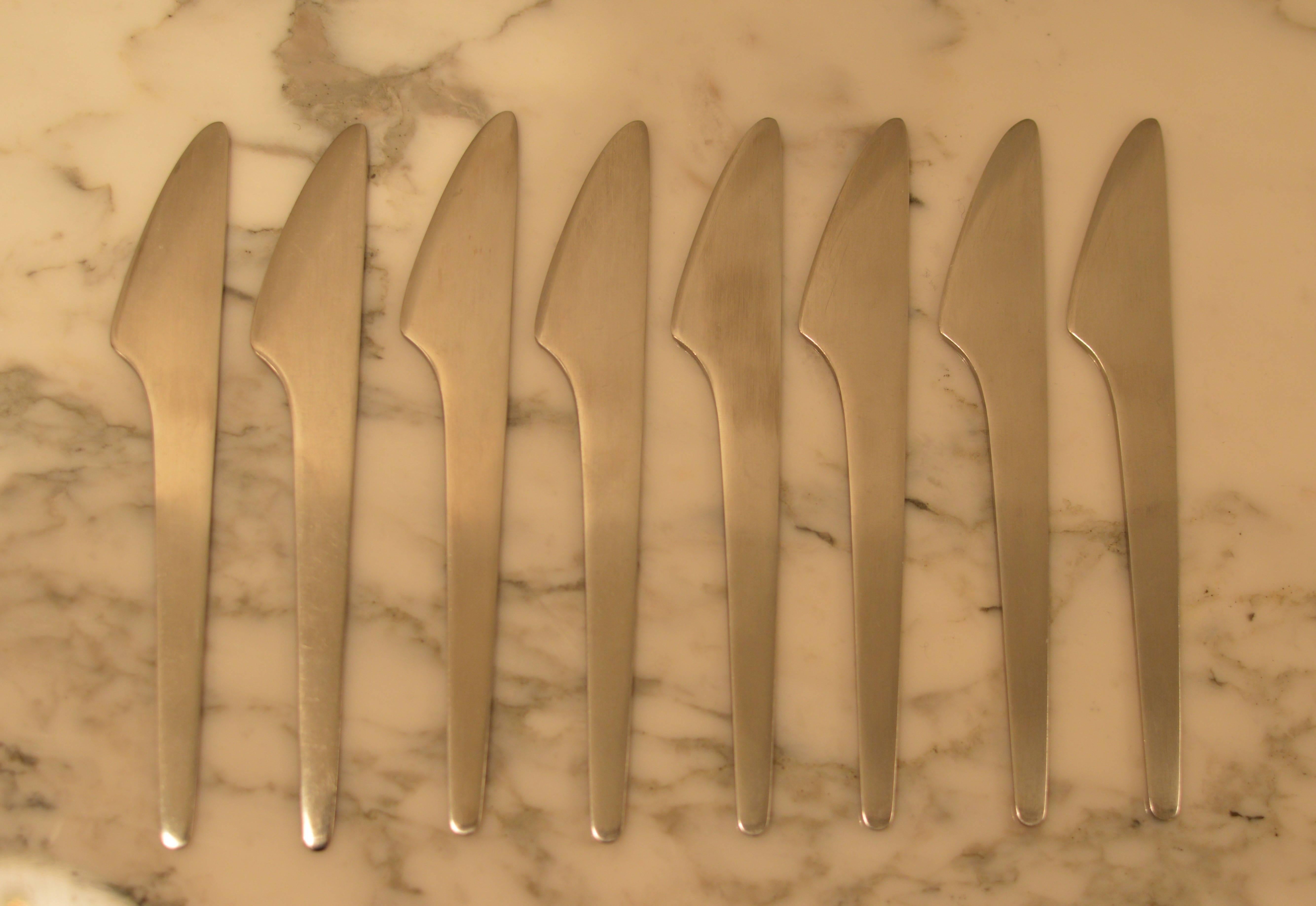 Danish Arne Jacobsen 1958 Flatware, First Production by Anton Michelsen