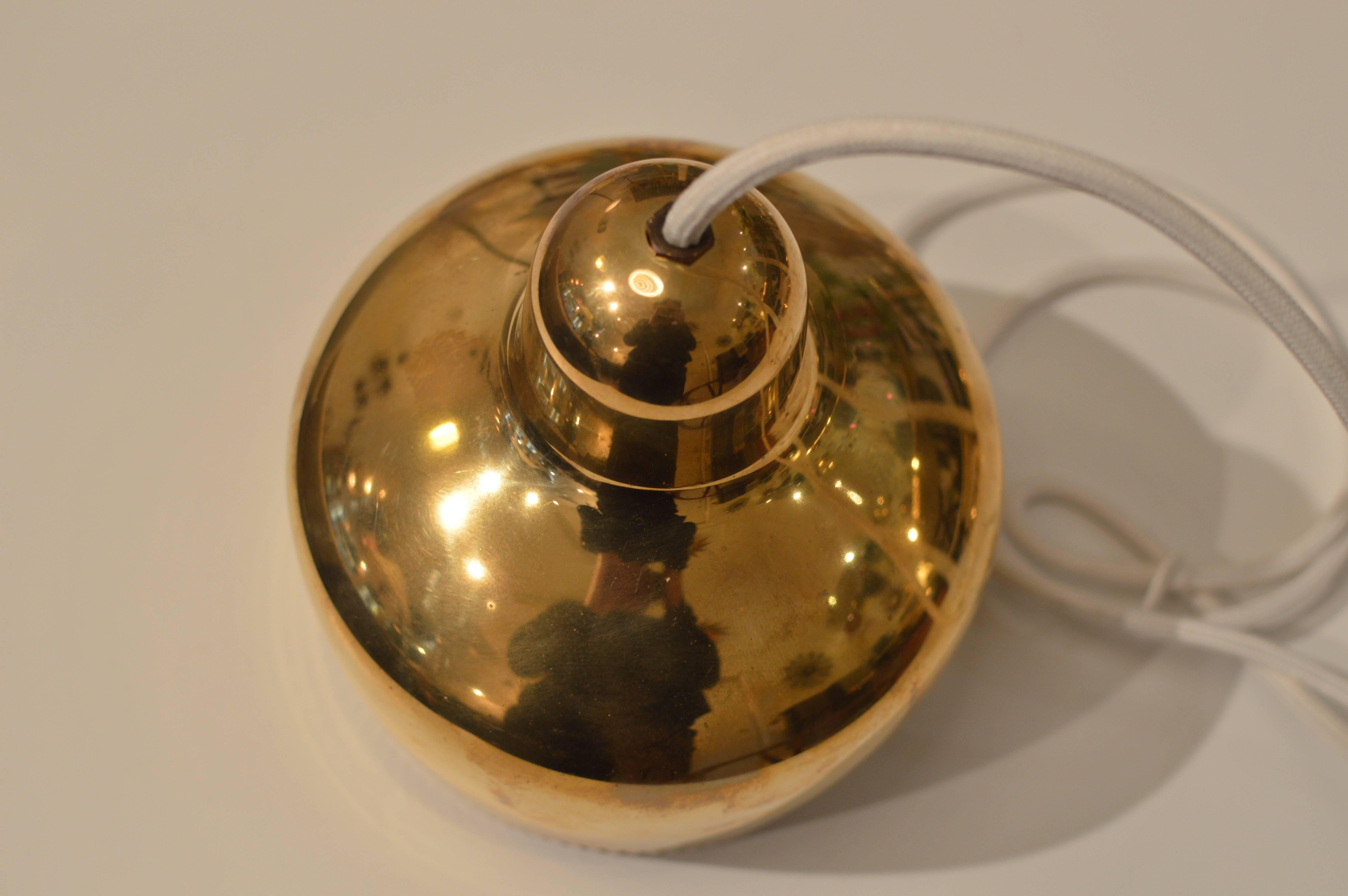 Finnish Early Brass Golden Bell Pendant by Alvar Aalto