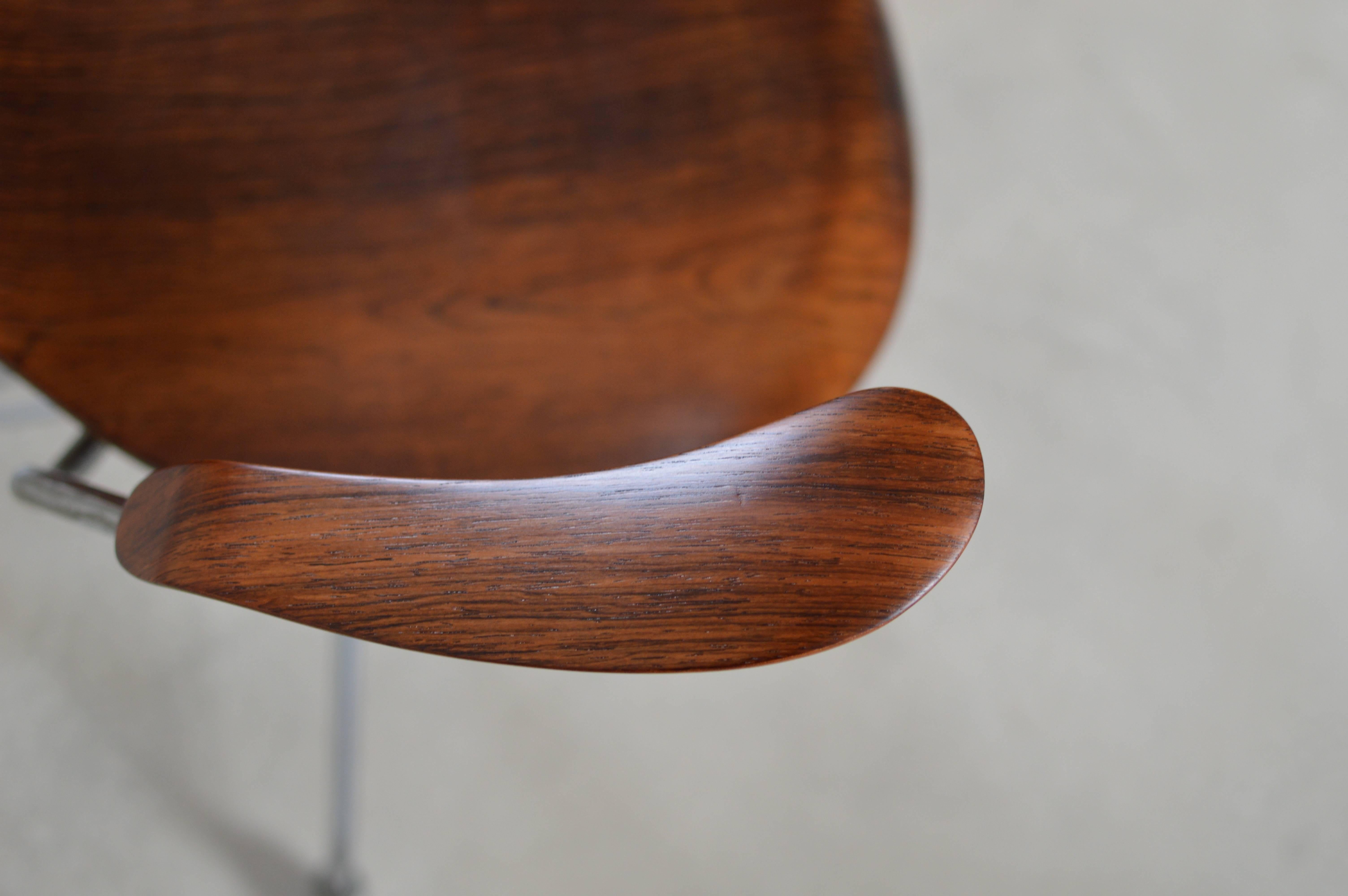 Rare Rosewood Earliest Edition Arne Jacobsen Swivel Desk Chair 1