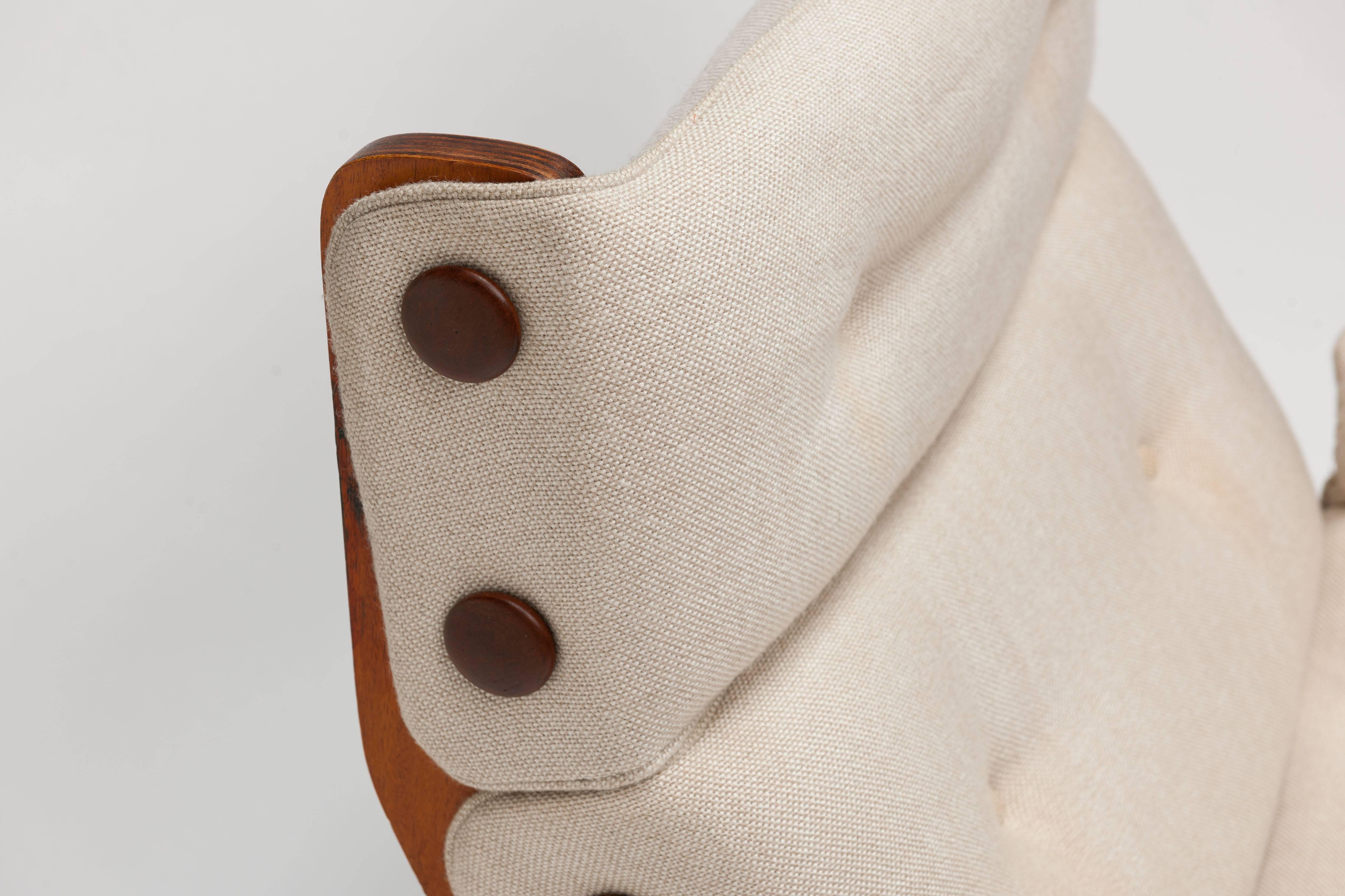 Italian Osvaldo Borsani 'Canada' Lounge Chair by Tecno in Original Fabric