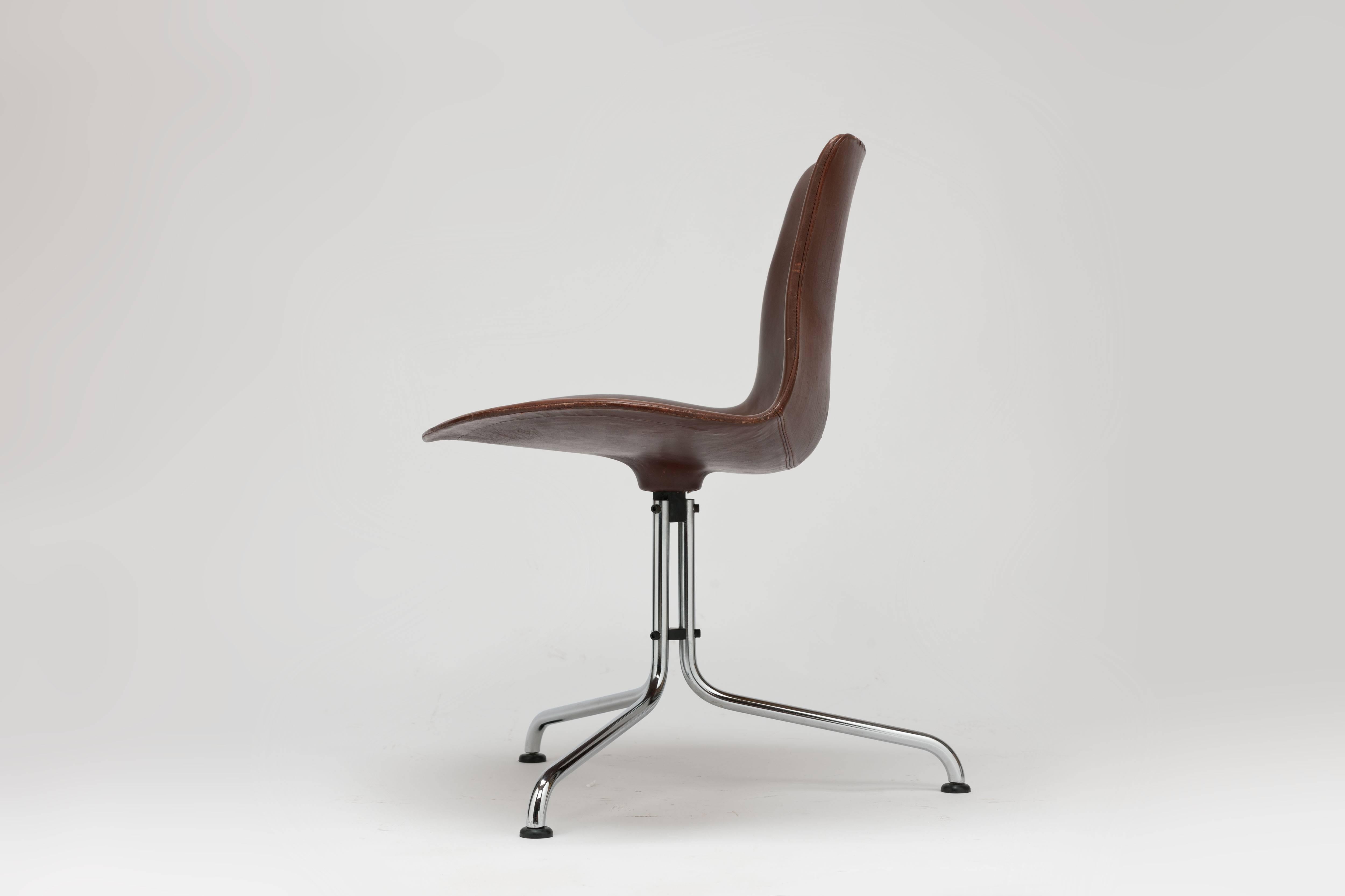 Rare Swivel Desk Chair by Jorgen Kastholm & Preben Fabricius by Bo-Ex, Denmark In Good Condition In Utrecht, NL