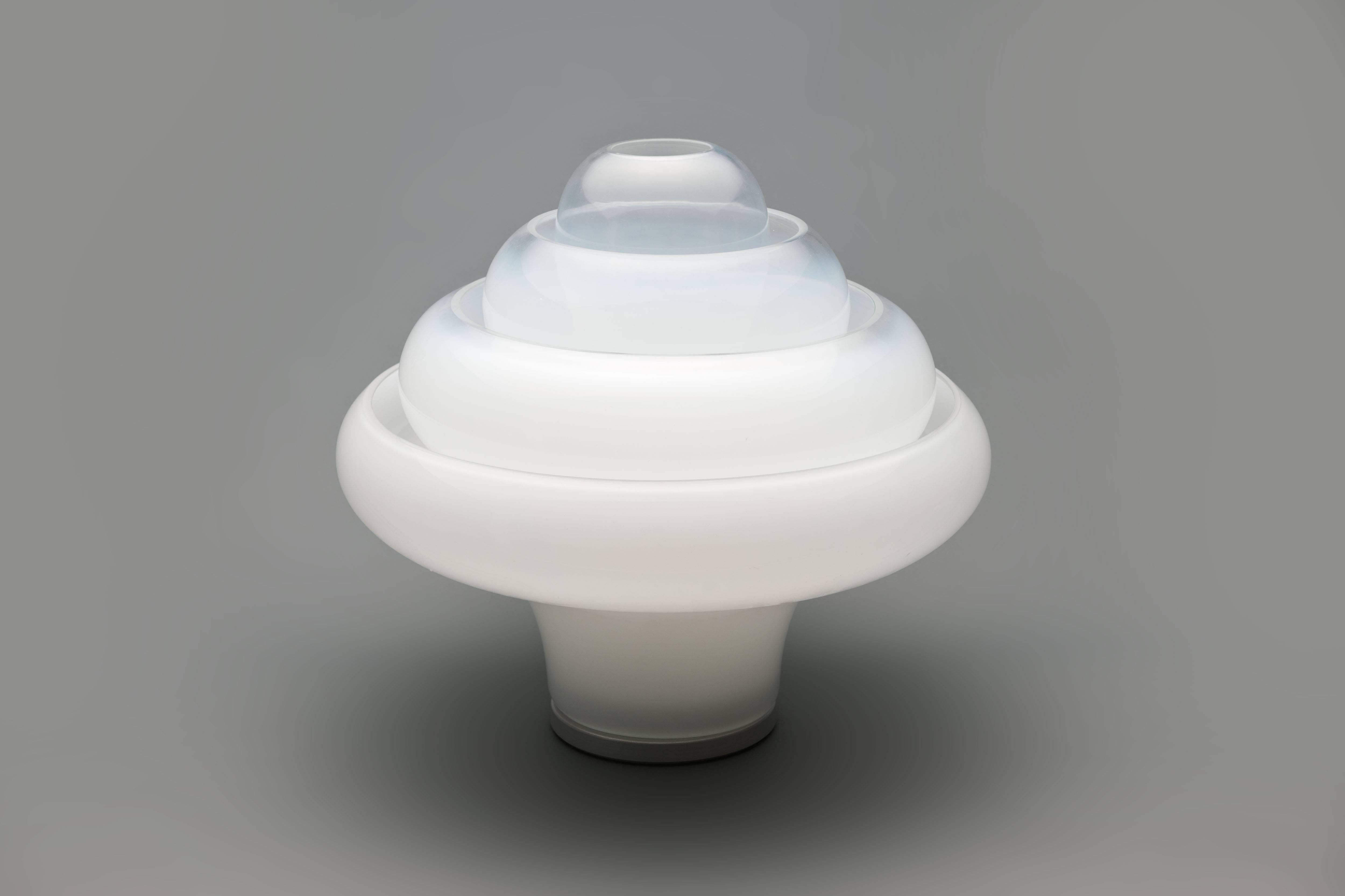 Mid-Century Modern Lotus Table Lamp, Model LT305 by Carlo Nason for Mazzega, Murano, Italy