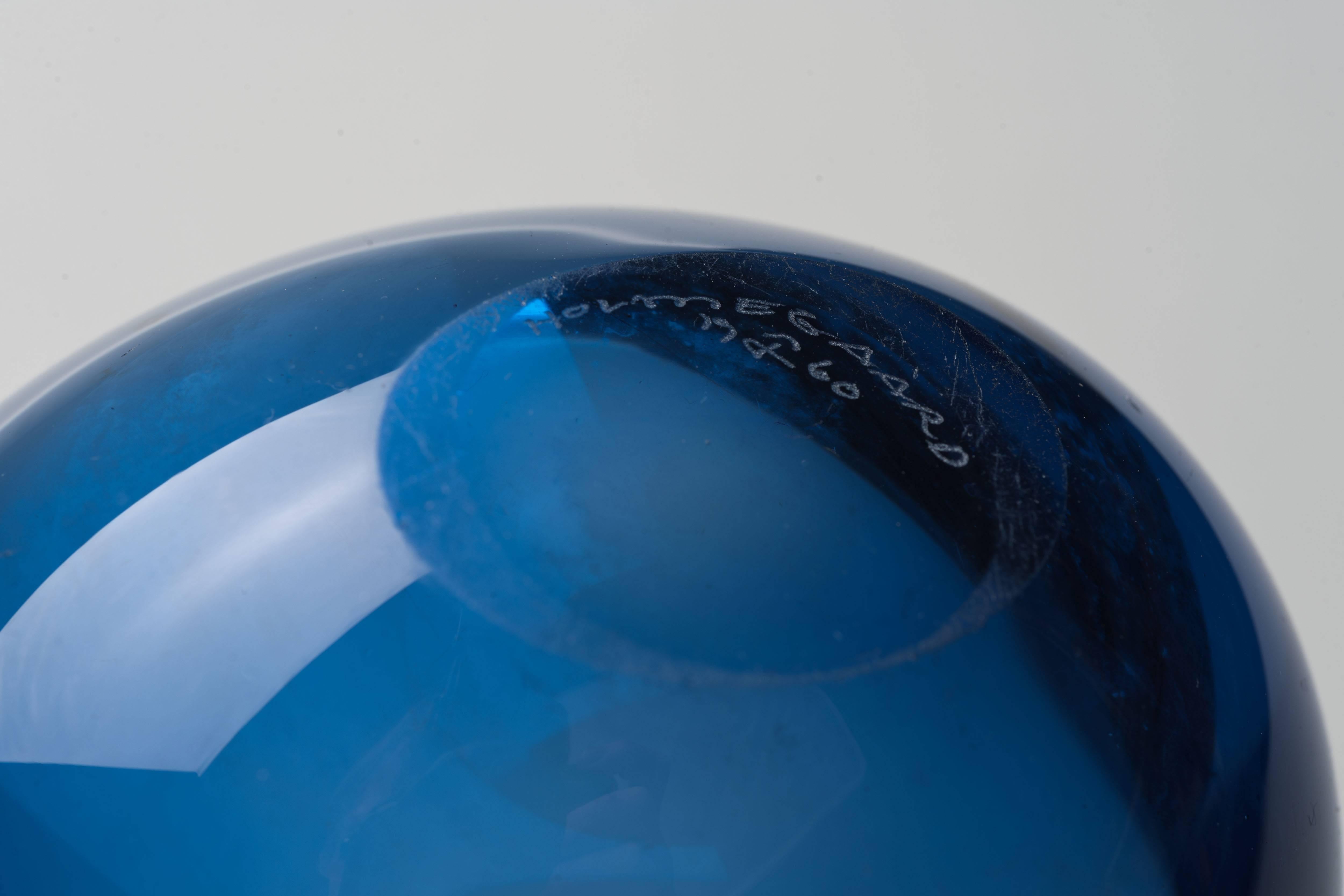 Sapphire Blue Mouth Blown Drop Vases by Per Lütken for Holmegaard, 1960s In Good Condition In Utrecht, NL