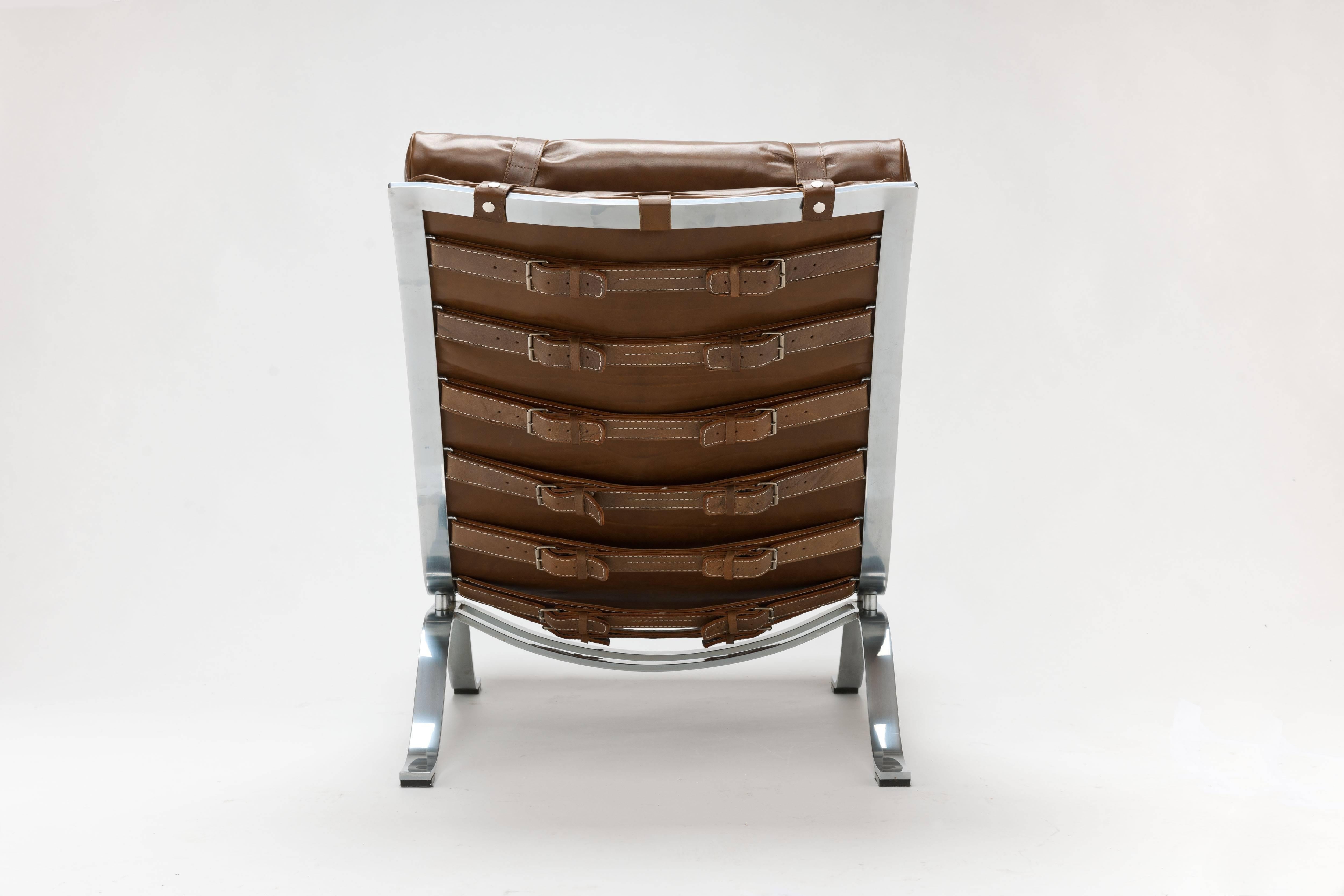 Scandinavian Modern Bronze Leather Arne Norell ARI Lounge Chair