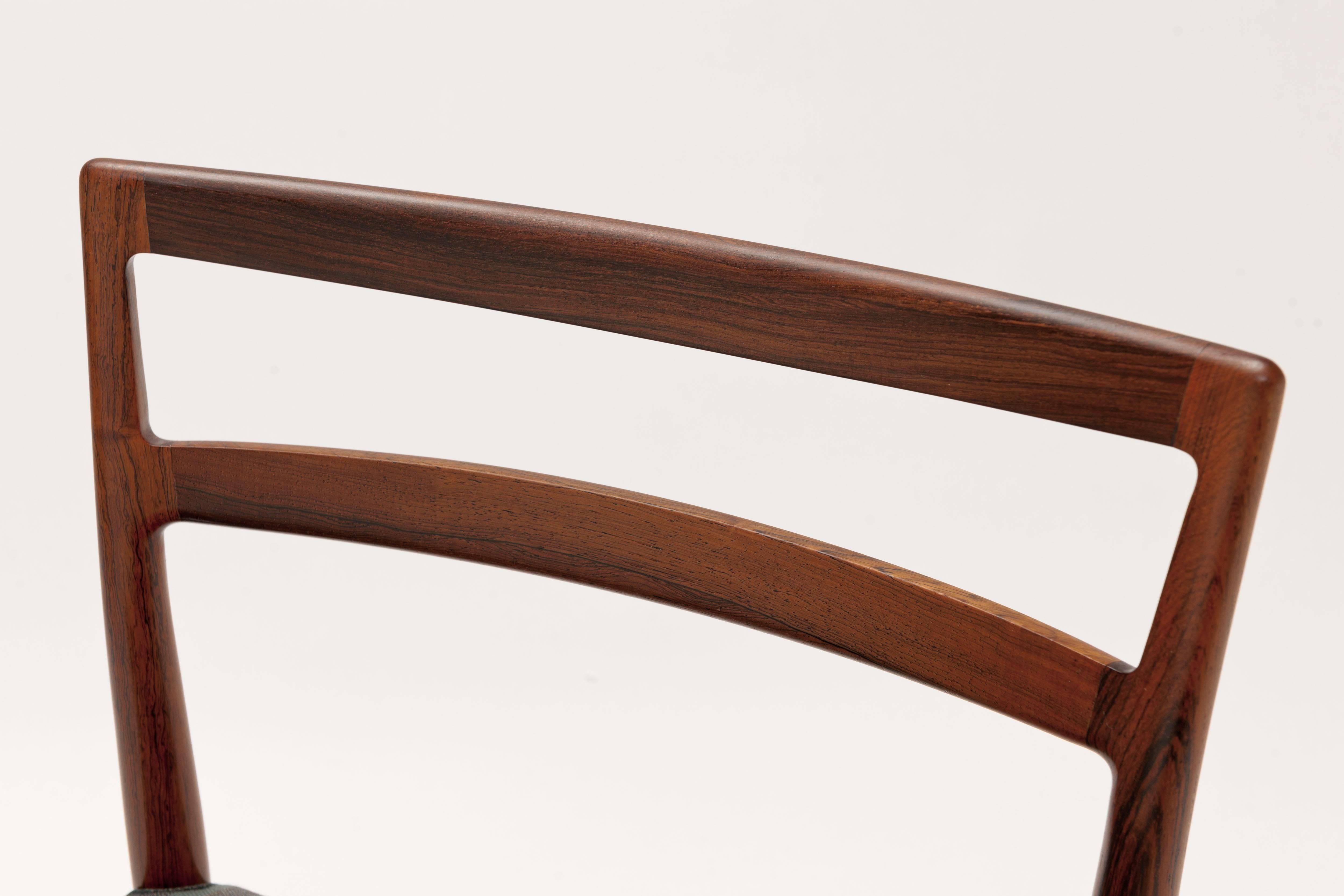 Harry Ostergaard Rosewood Danish Dining Chairs, with New Upholstery of Choice For Sale 3