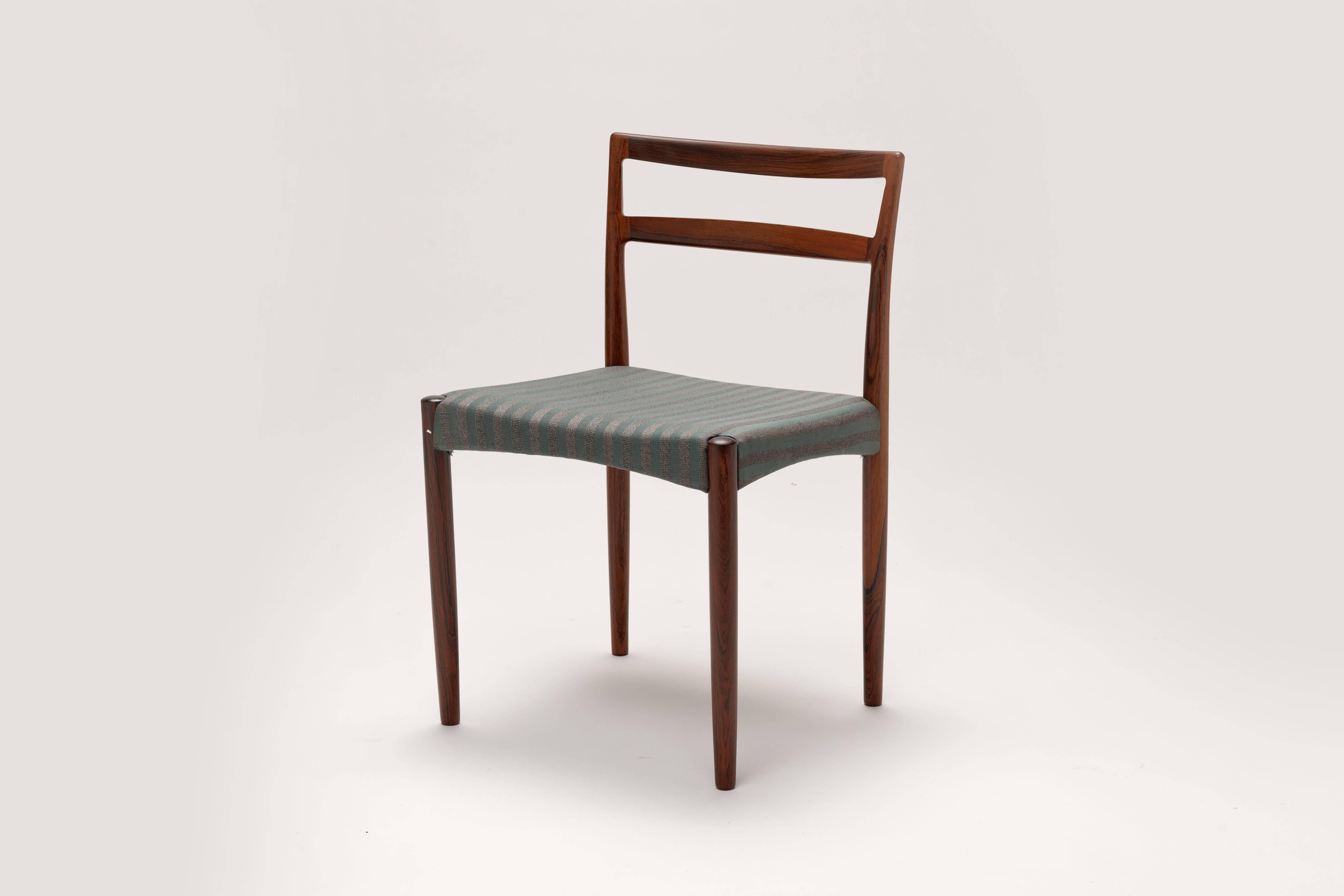 Fabric Harry Ostergaard Rosewood Danish Dining Chairs, with New Upholstery of Choice For Sale