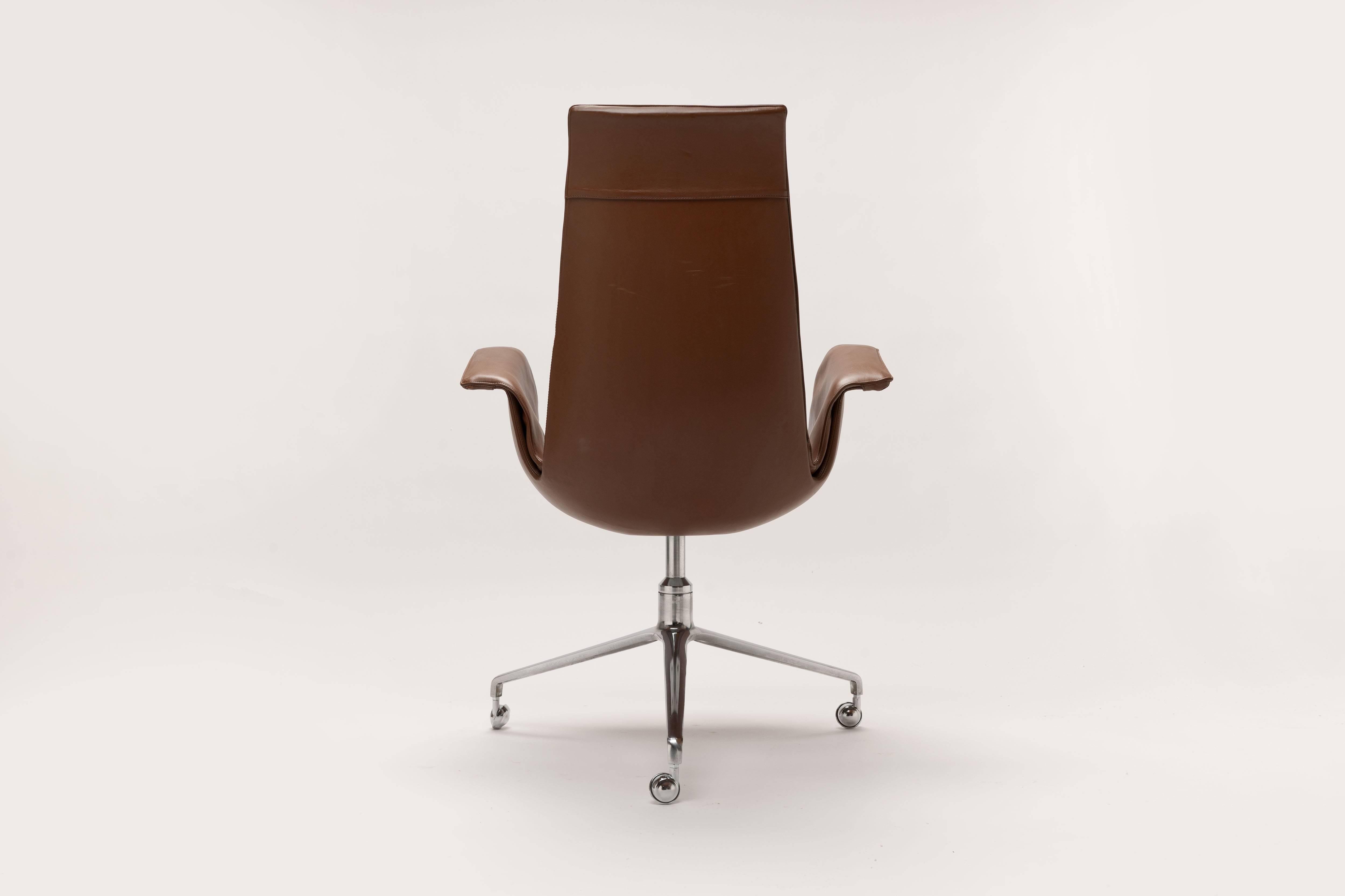 Scandinavian Modern Swivel Desk Bird Chair by Preben Fabricius and Jorgen Kastholm for Alfred Kill