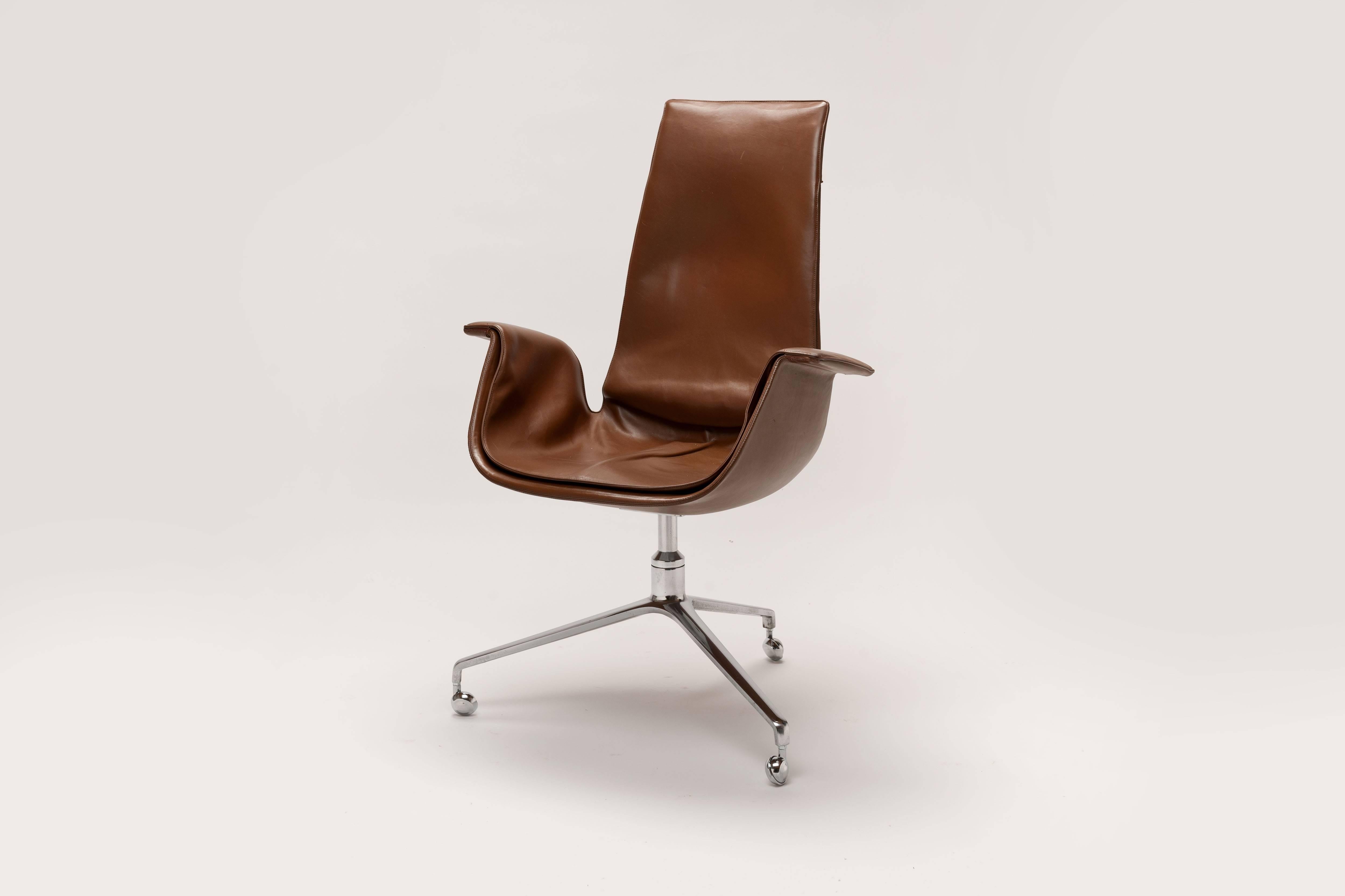 Swivel Desk Bird Chair by Preben Fabricius and Jorgen Kastholm for Alfred Kill In Good Condition In Utrecht, NL