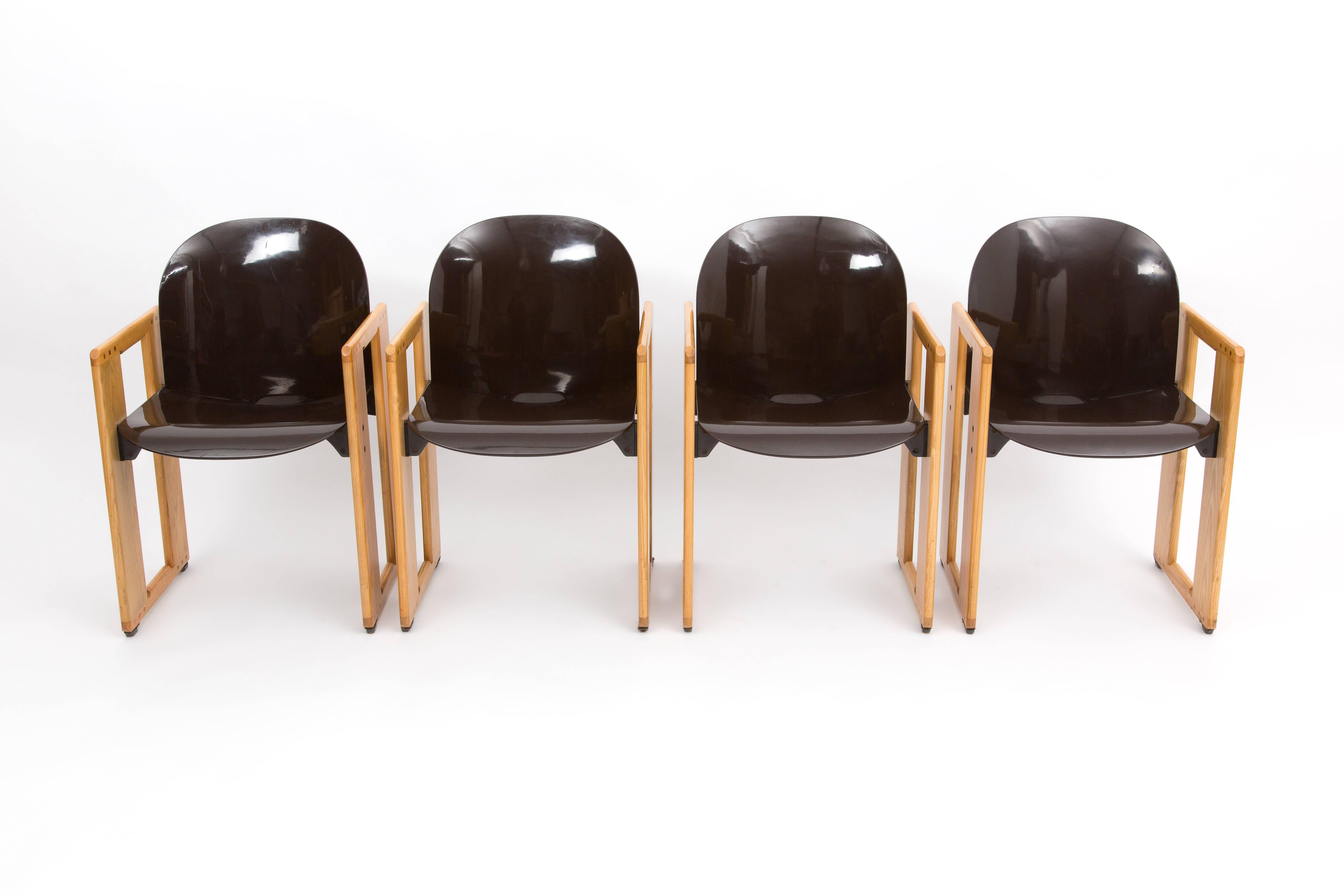 Late 20th Century Afra & Tobia Scarpa Set of Four Dialogo Chairs by B&B, Italy