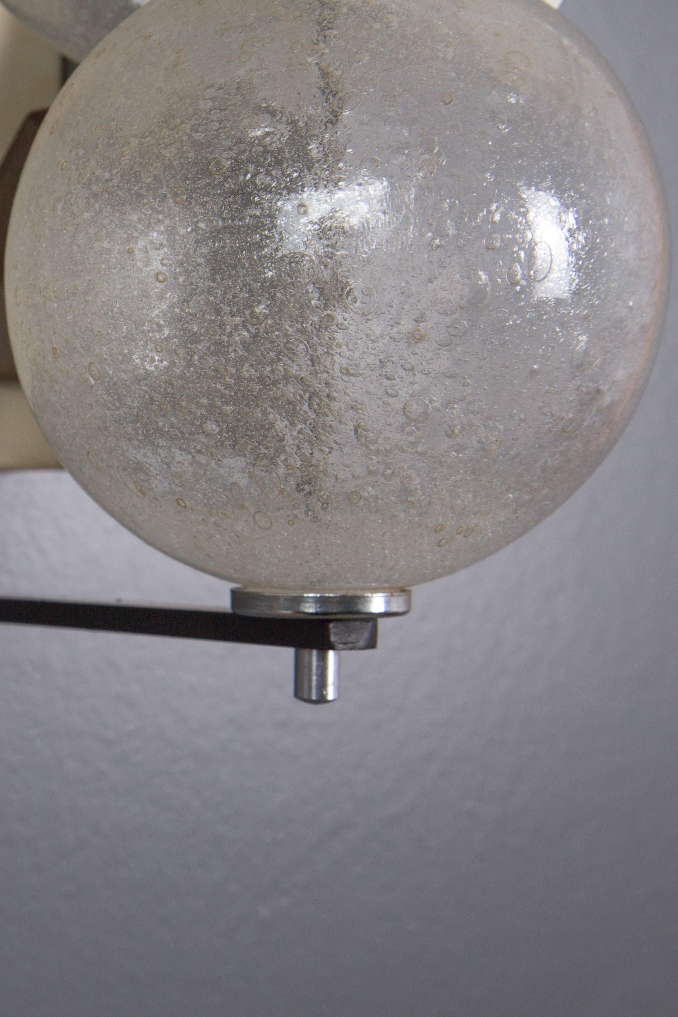 Mid-19th Century Wall lamp of Dutch RAAK AMSTERDAM with glass balls. Fiësta model C1645. For Sale